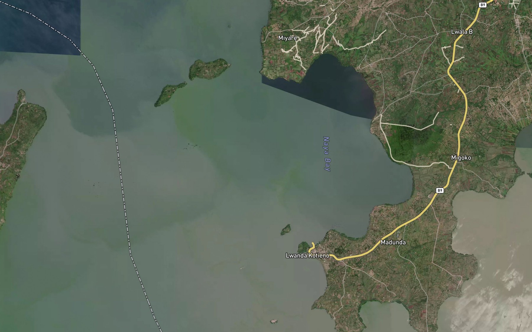 Satellite map of the Naya Bay