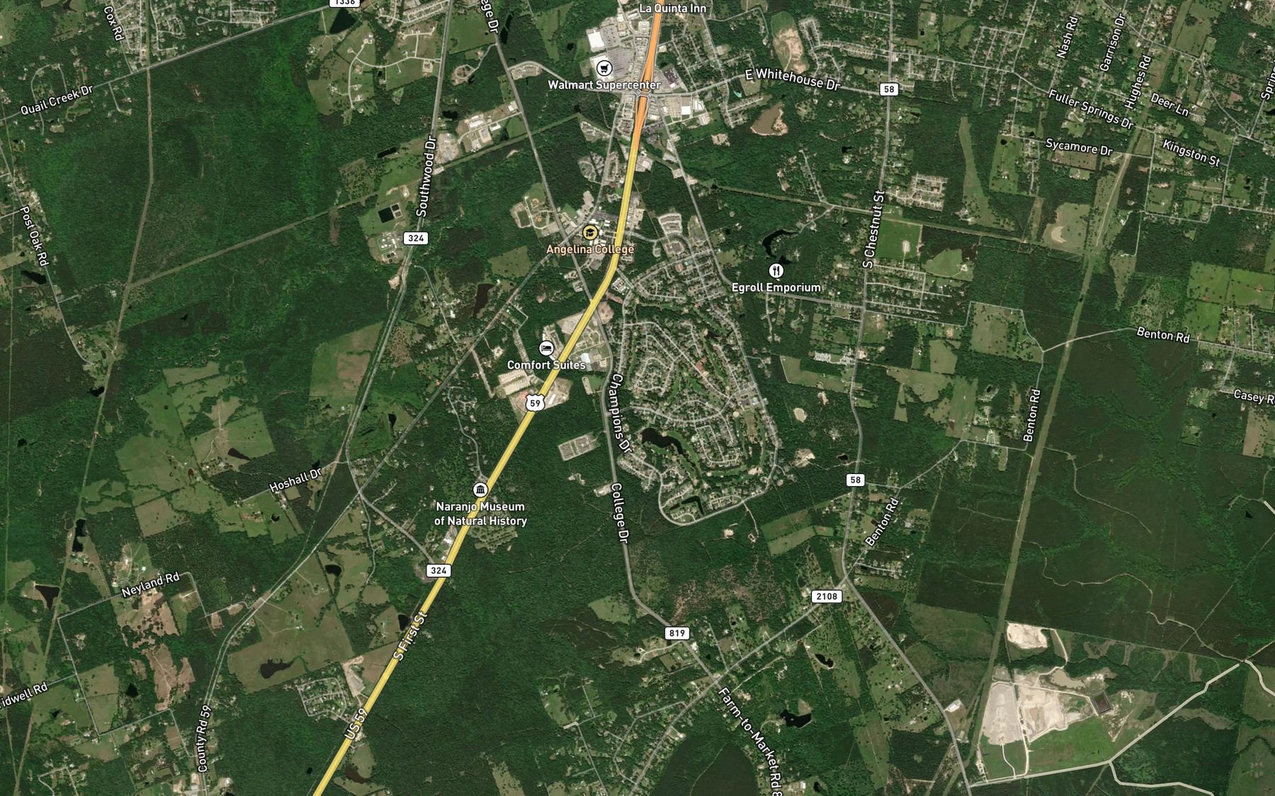Satellite map of the Lake Temple
