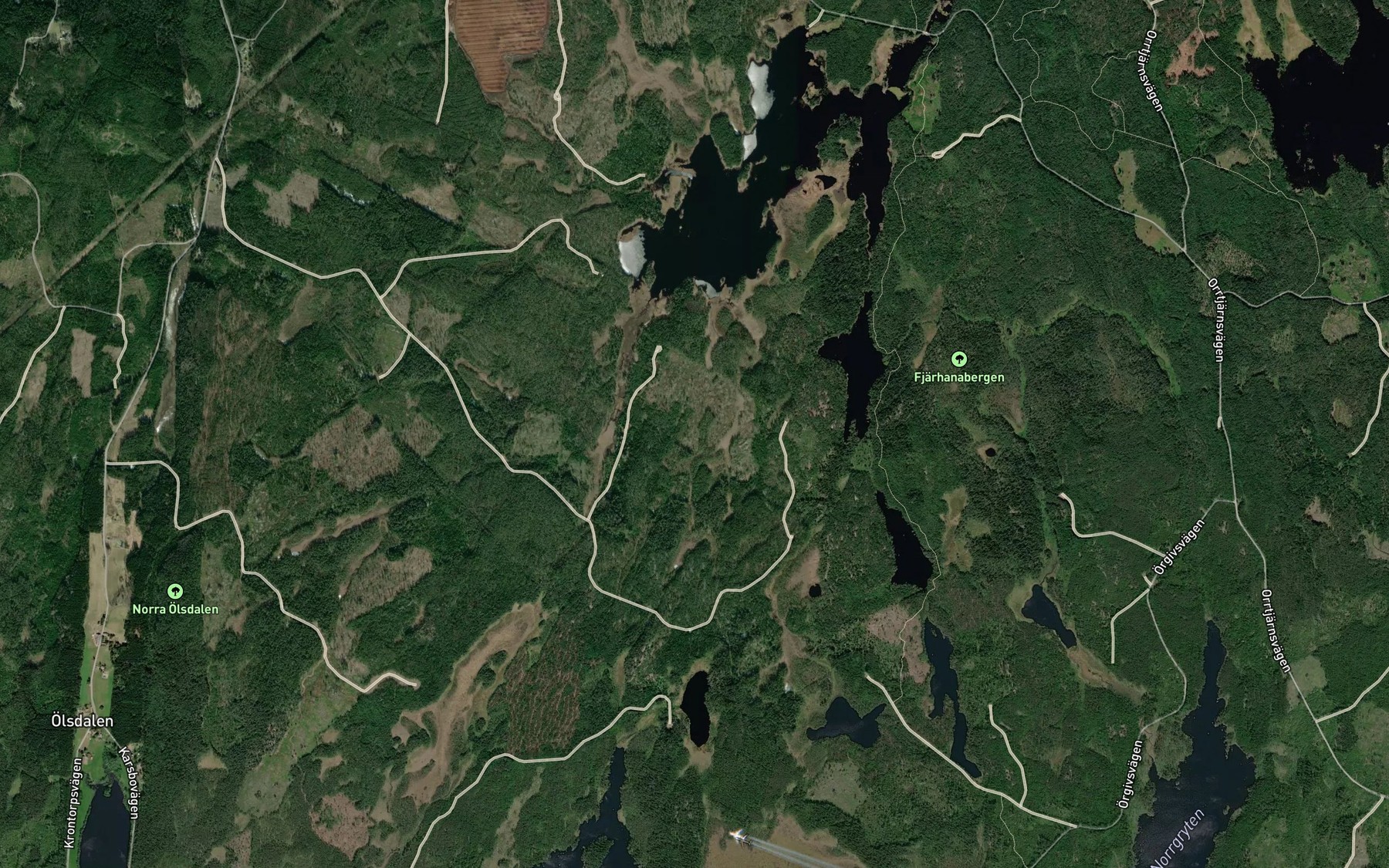 Satellite map of the Lilla Lysningen