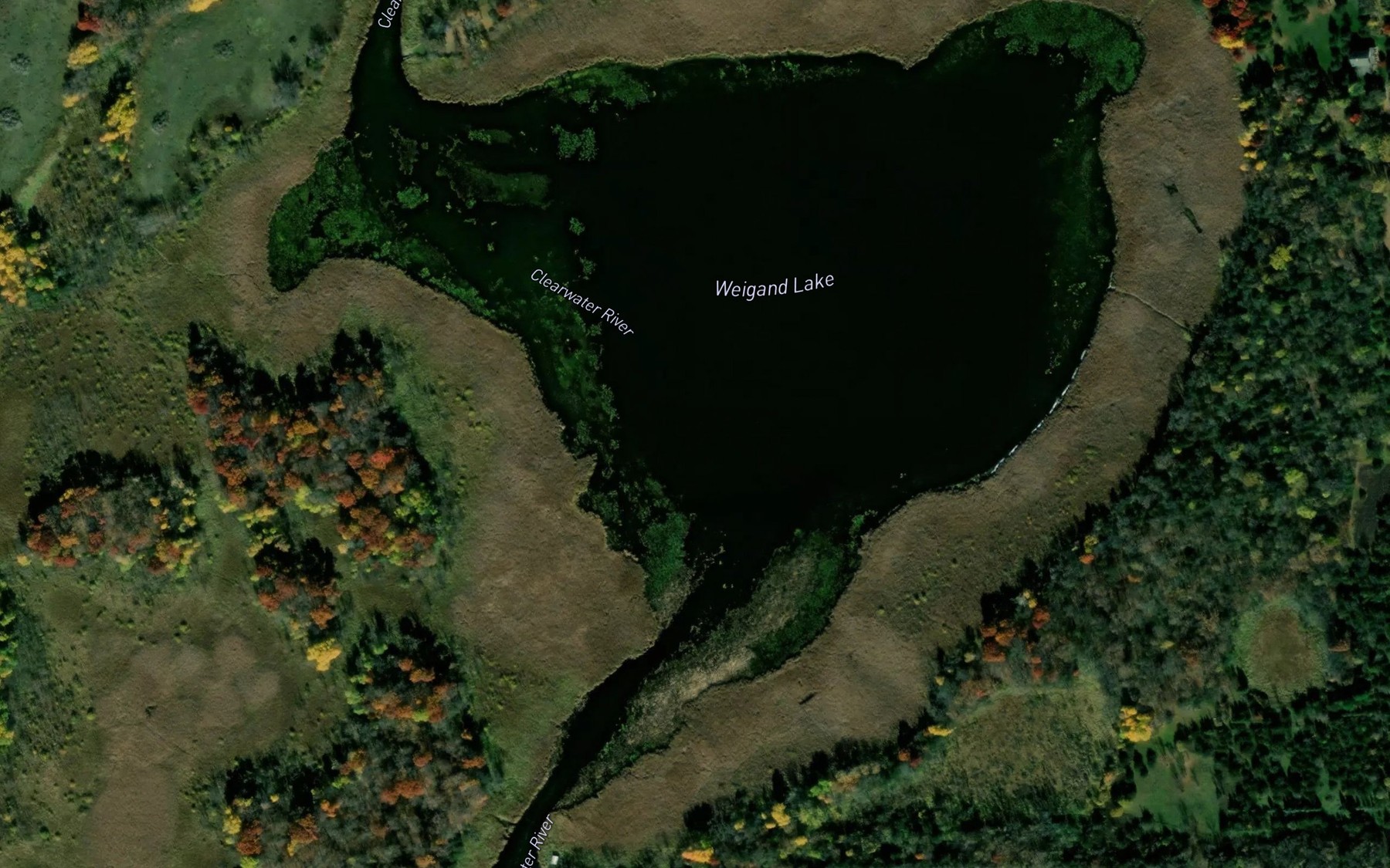 Satellite map of the Weigand Lake