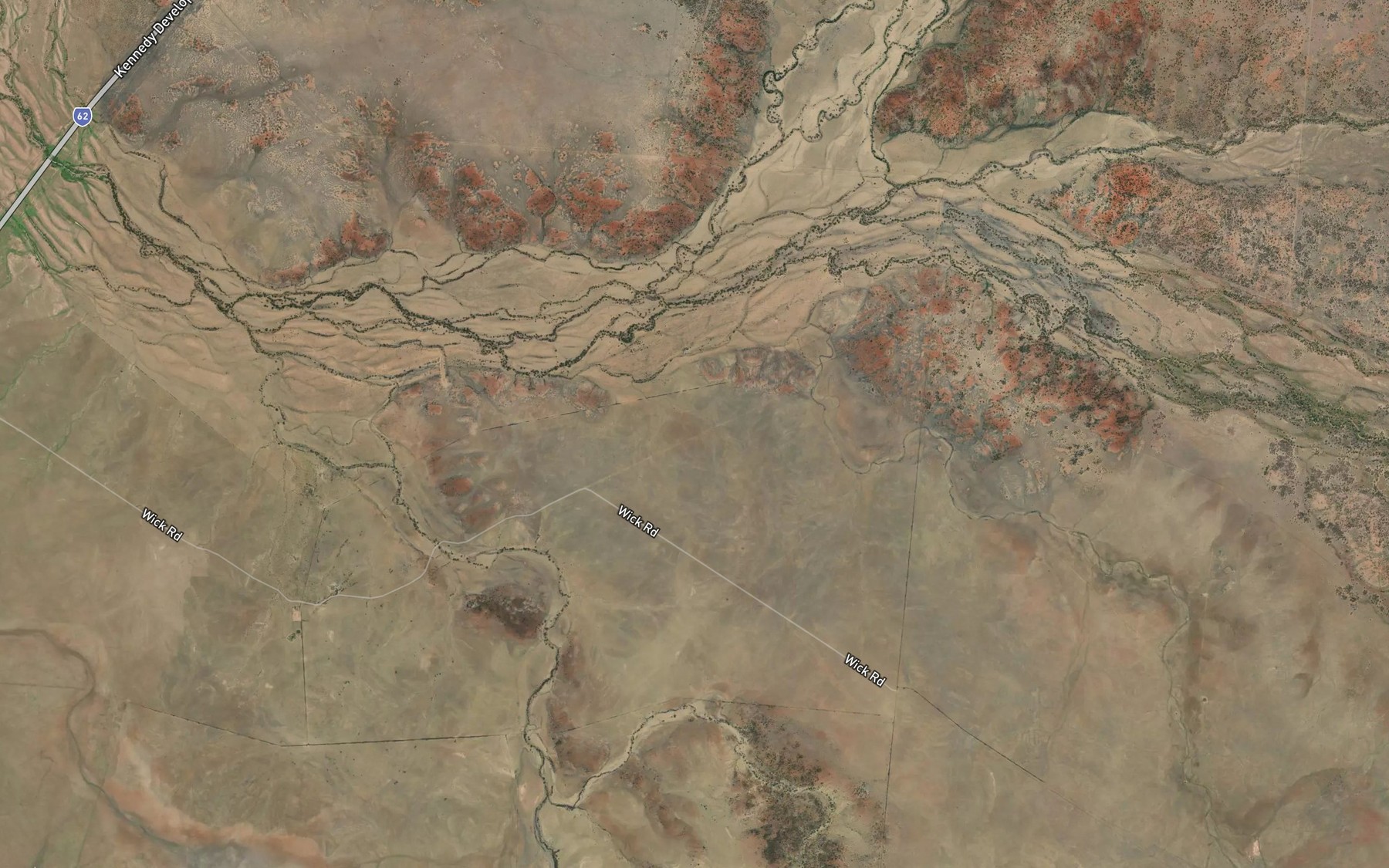 Satellite map of the Tent Creek