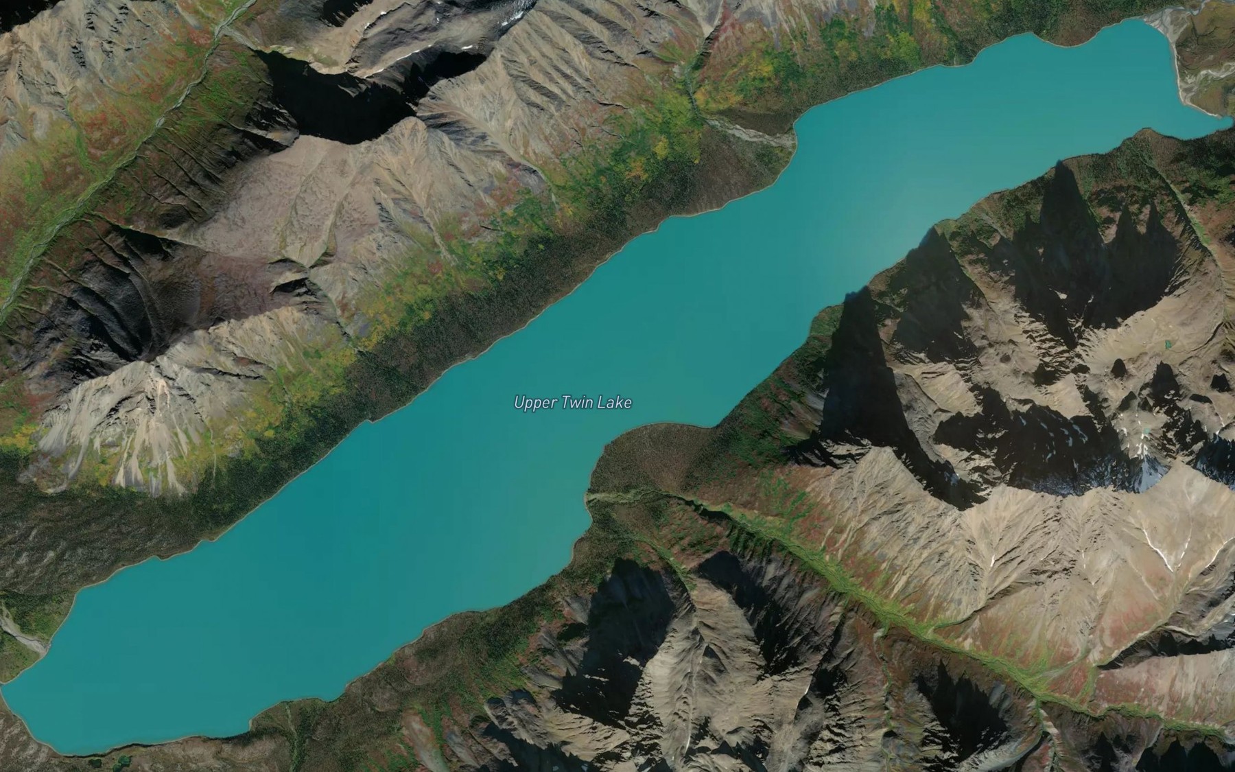 Satellite map of the Twin Lakes