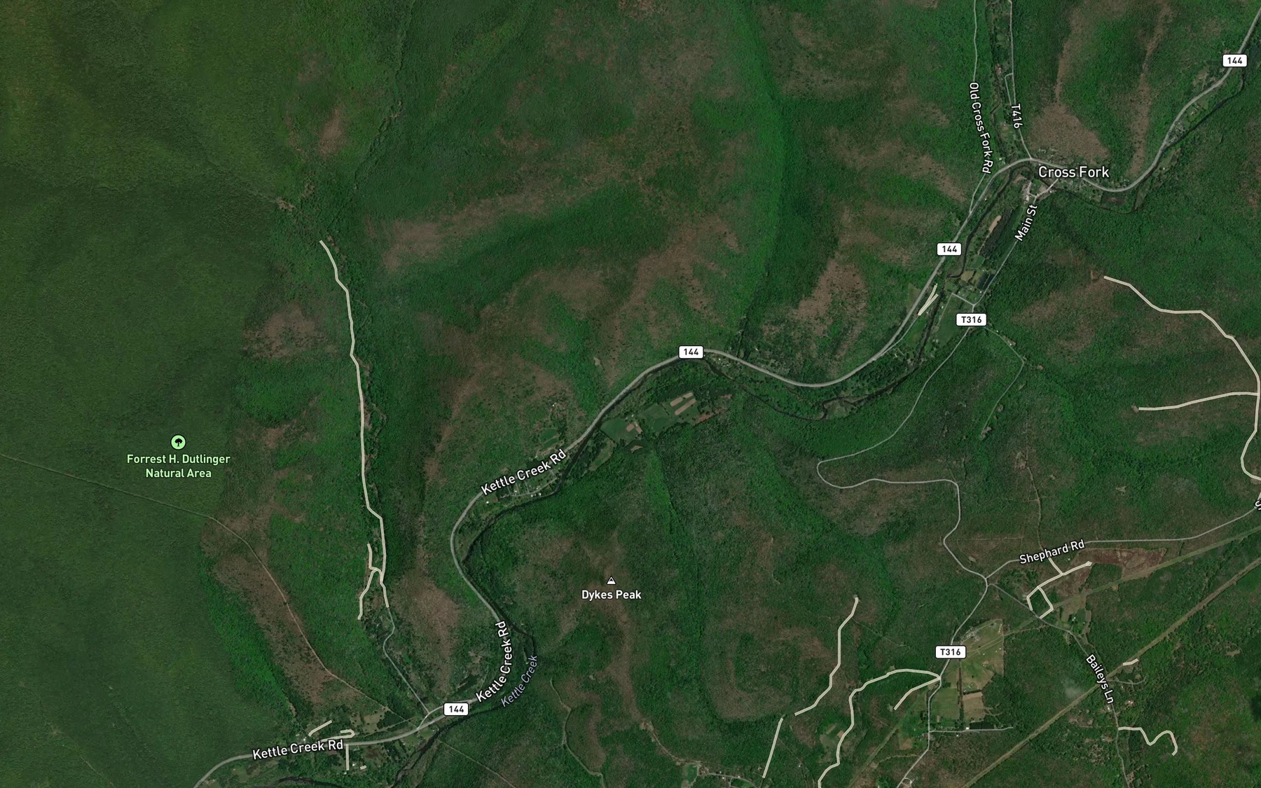 Satellite map of the Hogstock Run