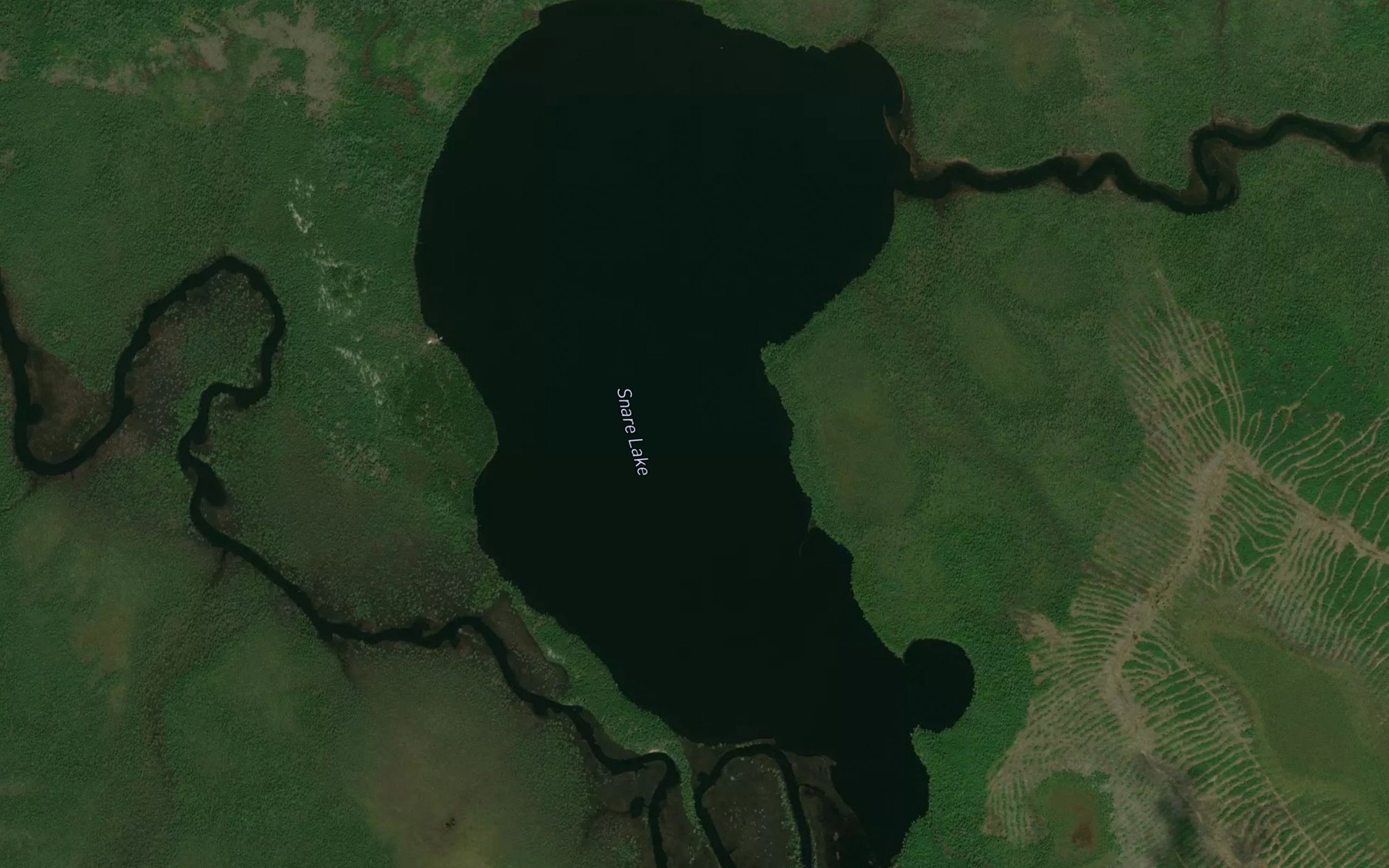 Satellite map of the Snare Lake