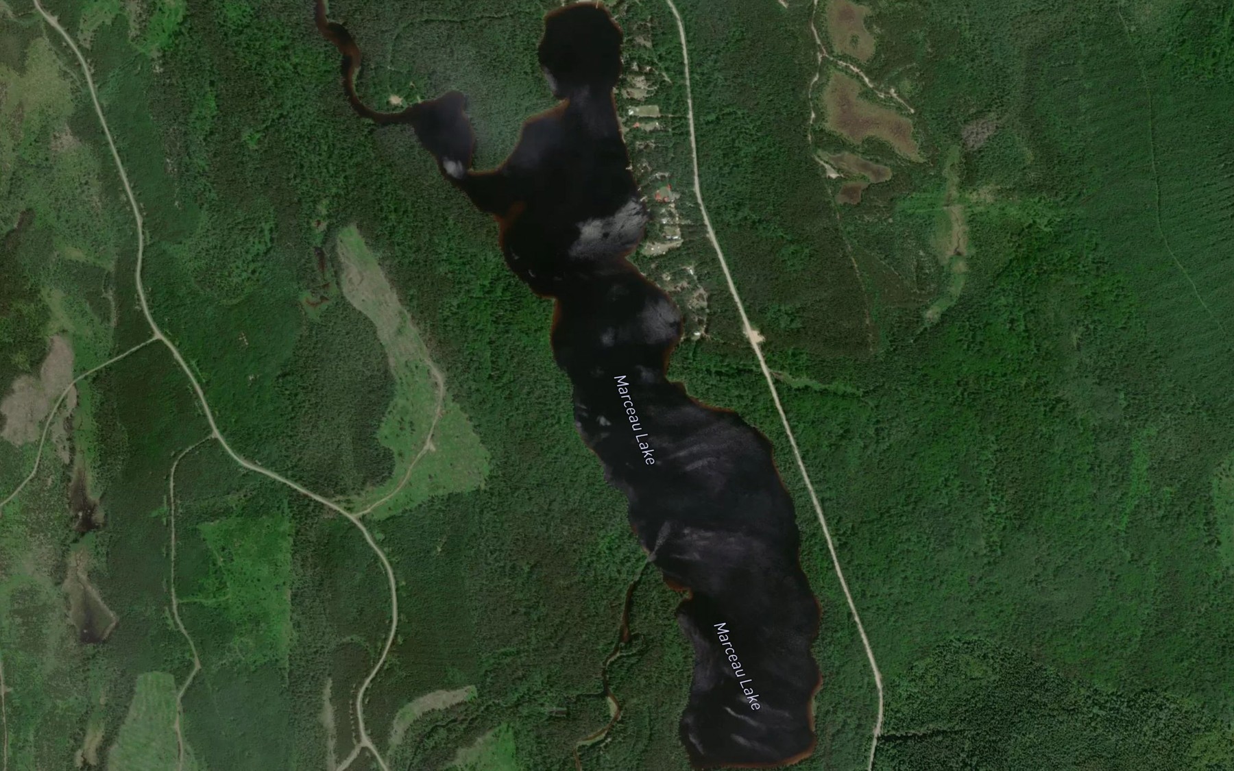 Satellite map of the Marceau Lake