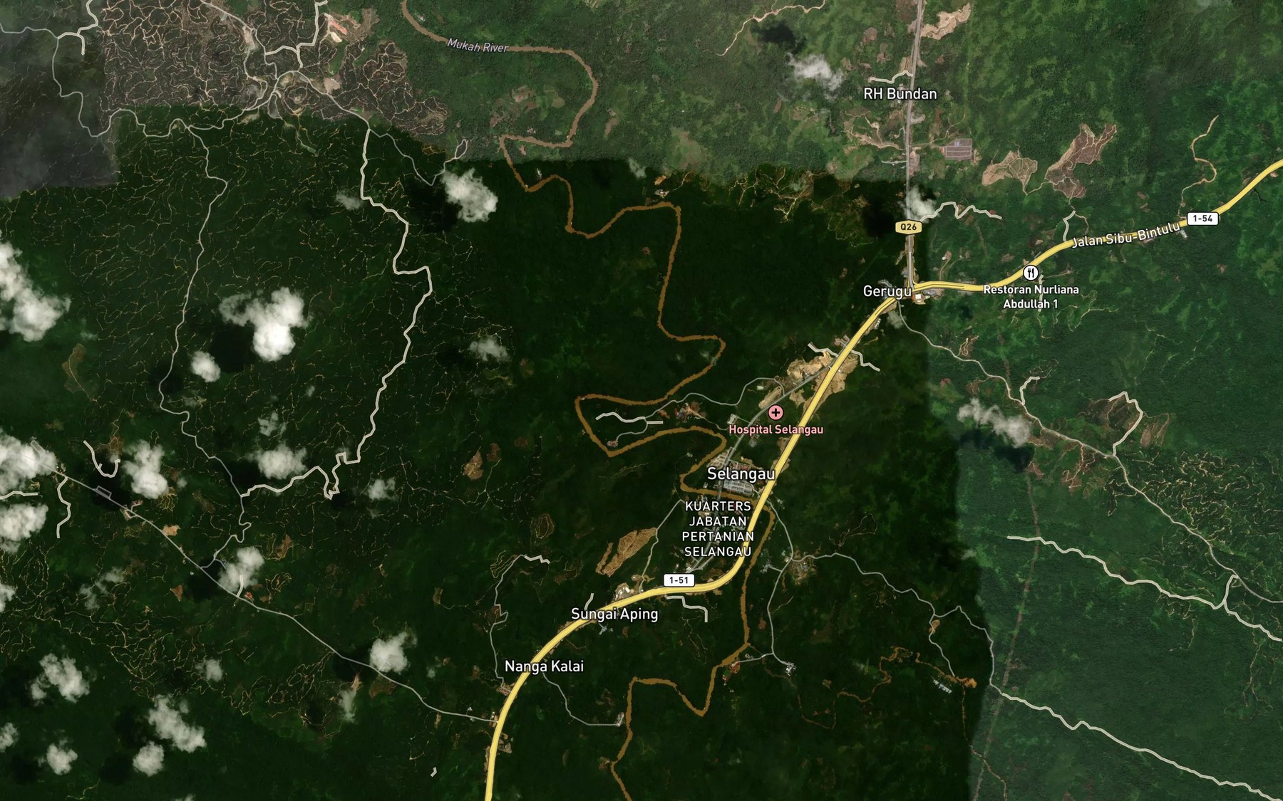 Satellite map of the Sungai Enchik Lebai