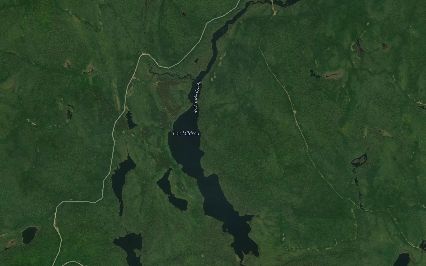 Satellite map of the Lac Mildred