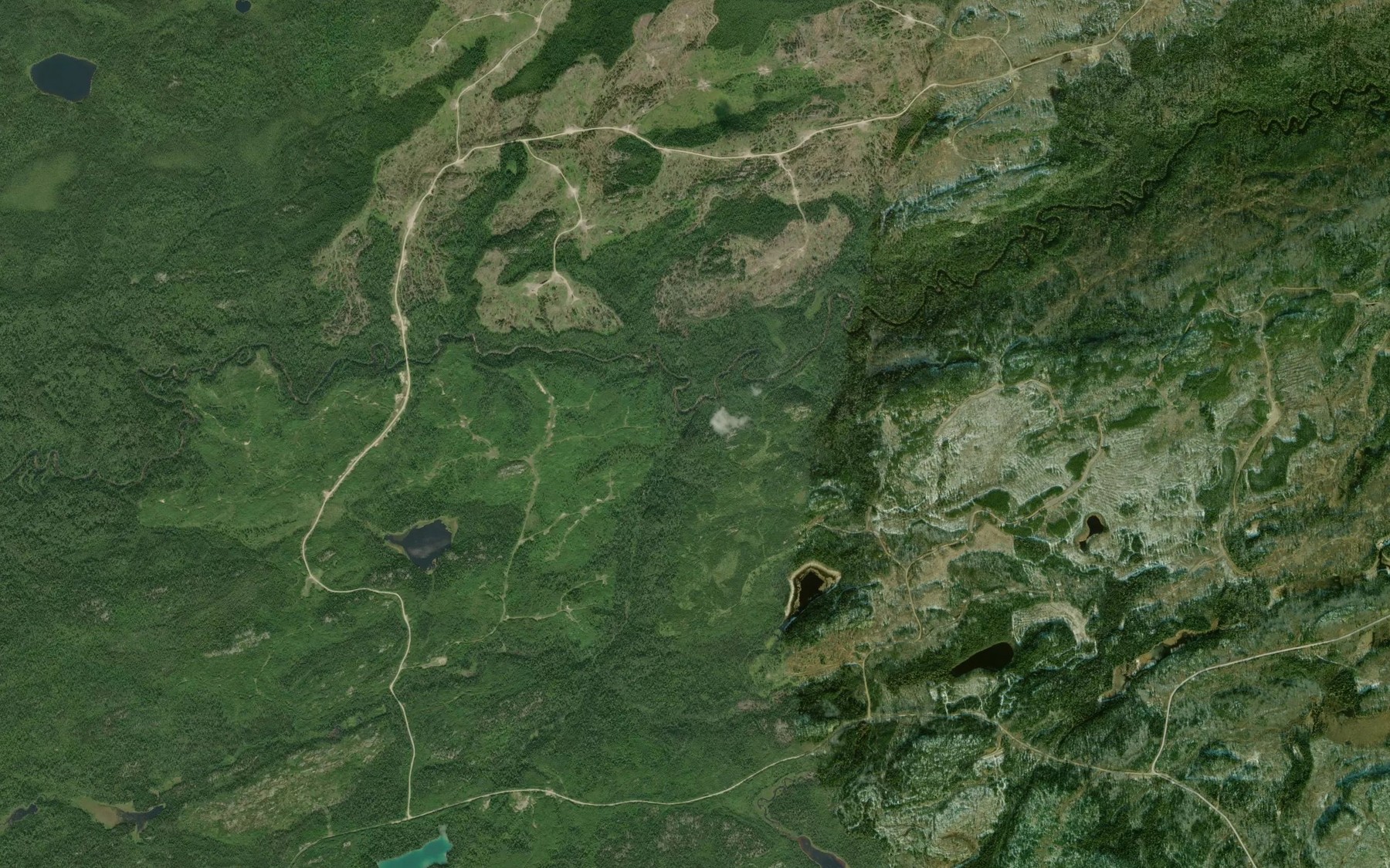 Satellite map of the Styx Creek