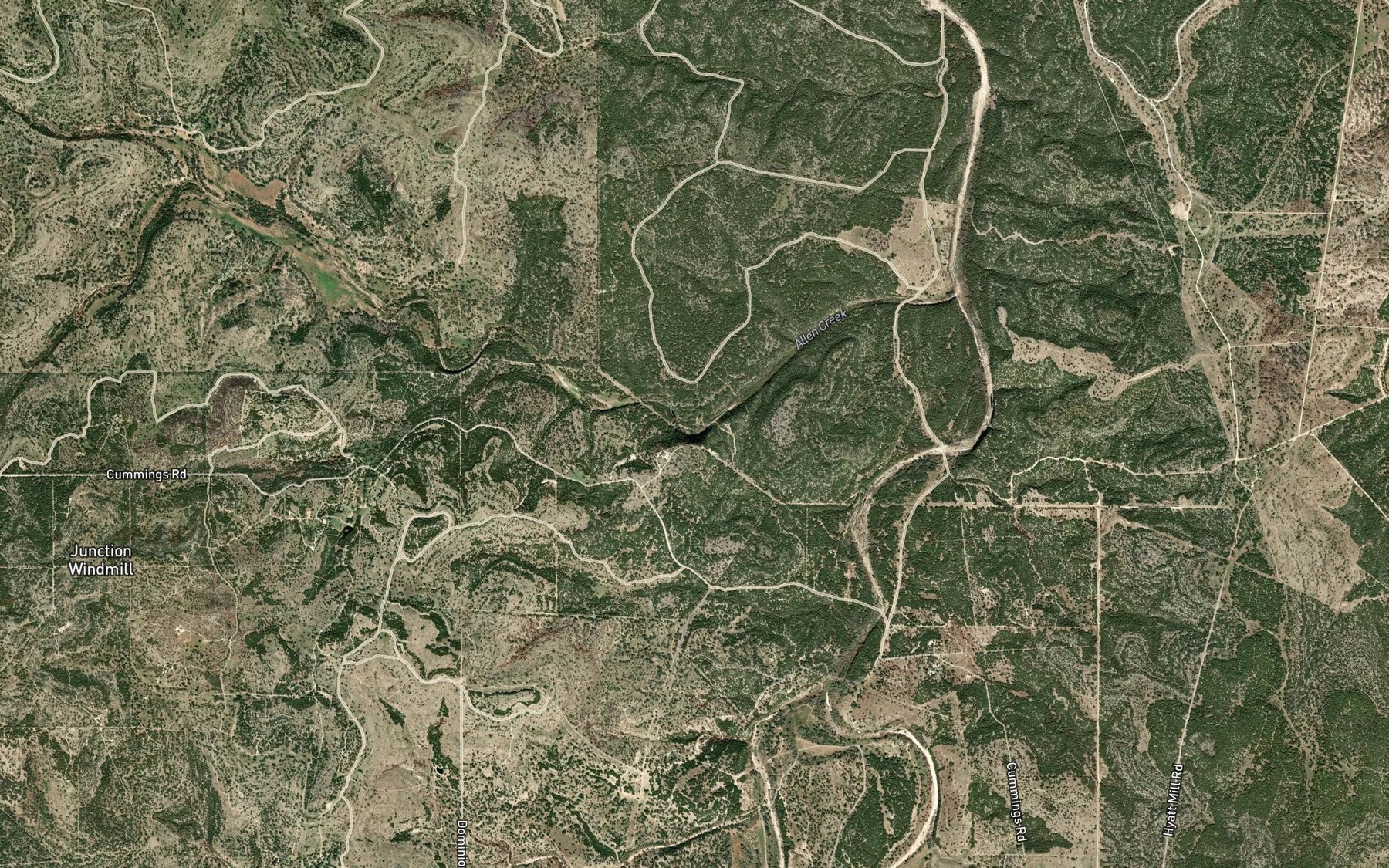 Satellite map of the Cedar Waterhole