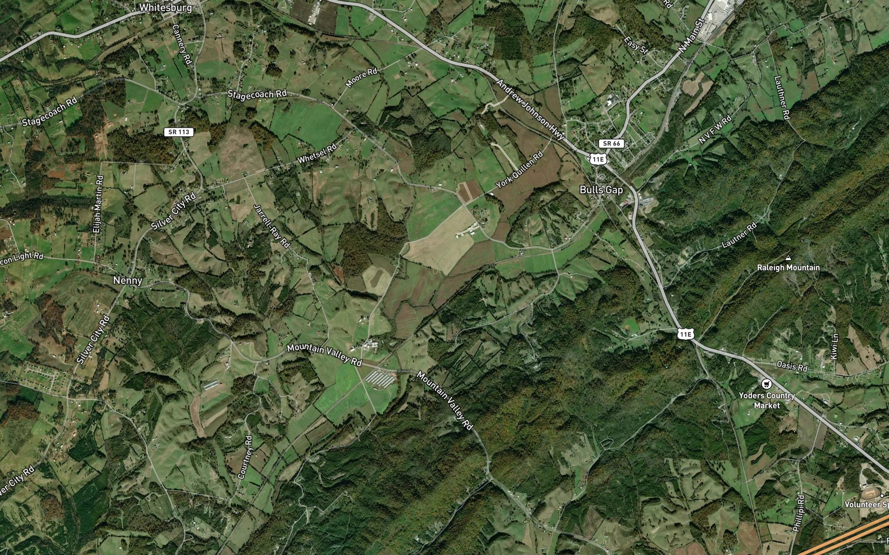 Satellite map of the Whitehorn Creek