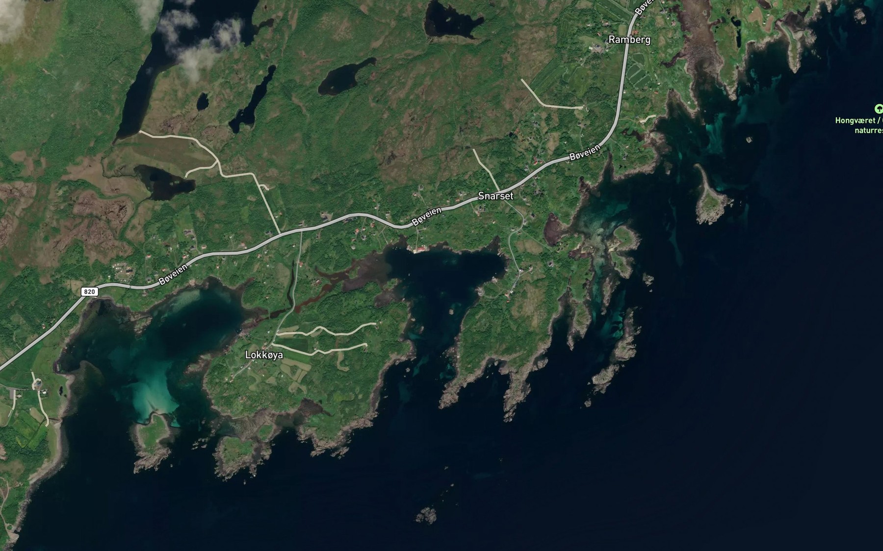 Satellite map of the Snarsetvagen