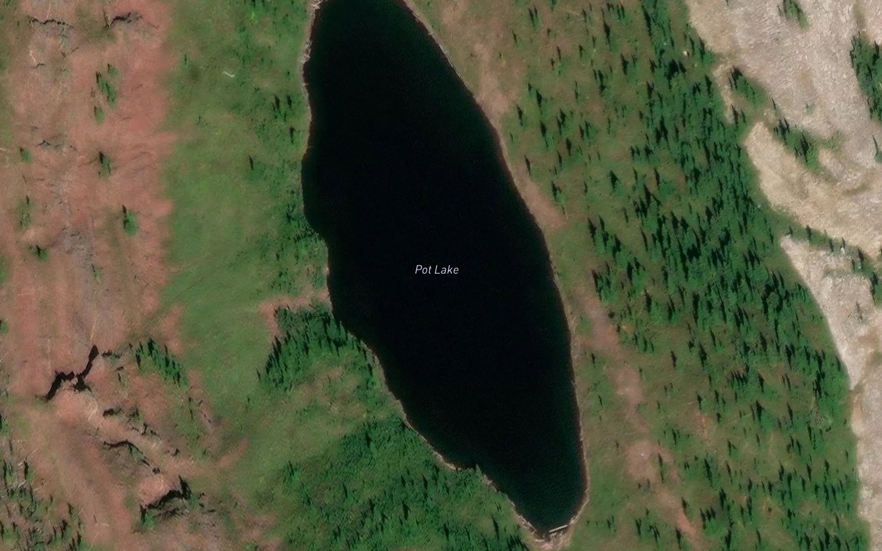 Satellite map of the Pot Lake