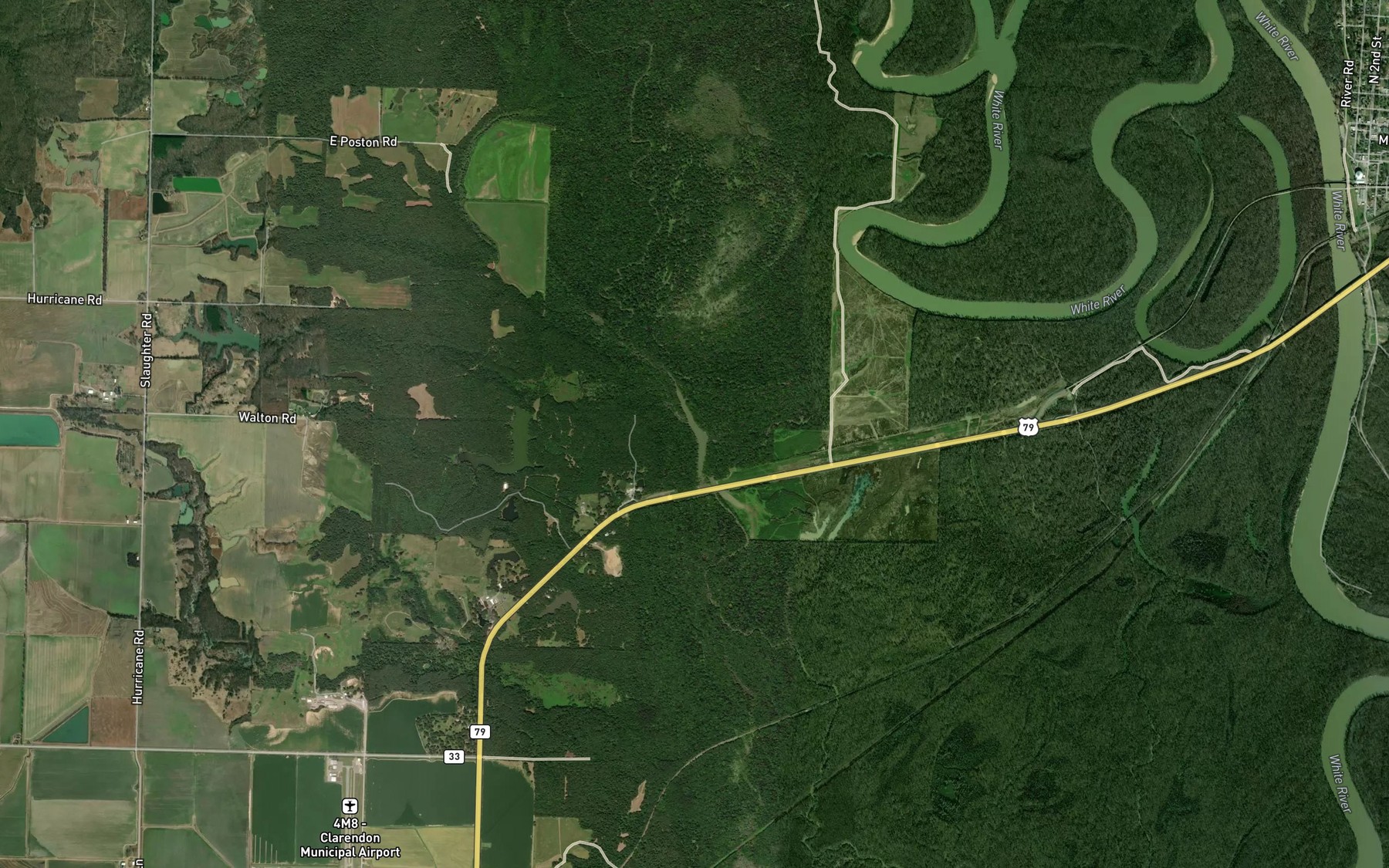 Satellite map of the Hart Lake