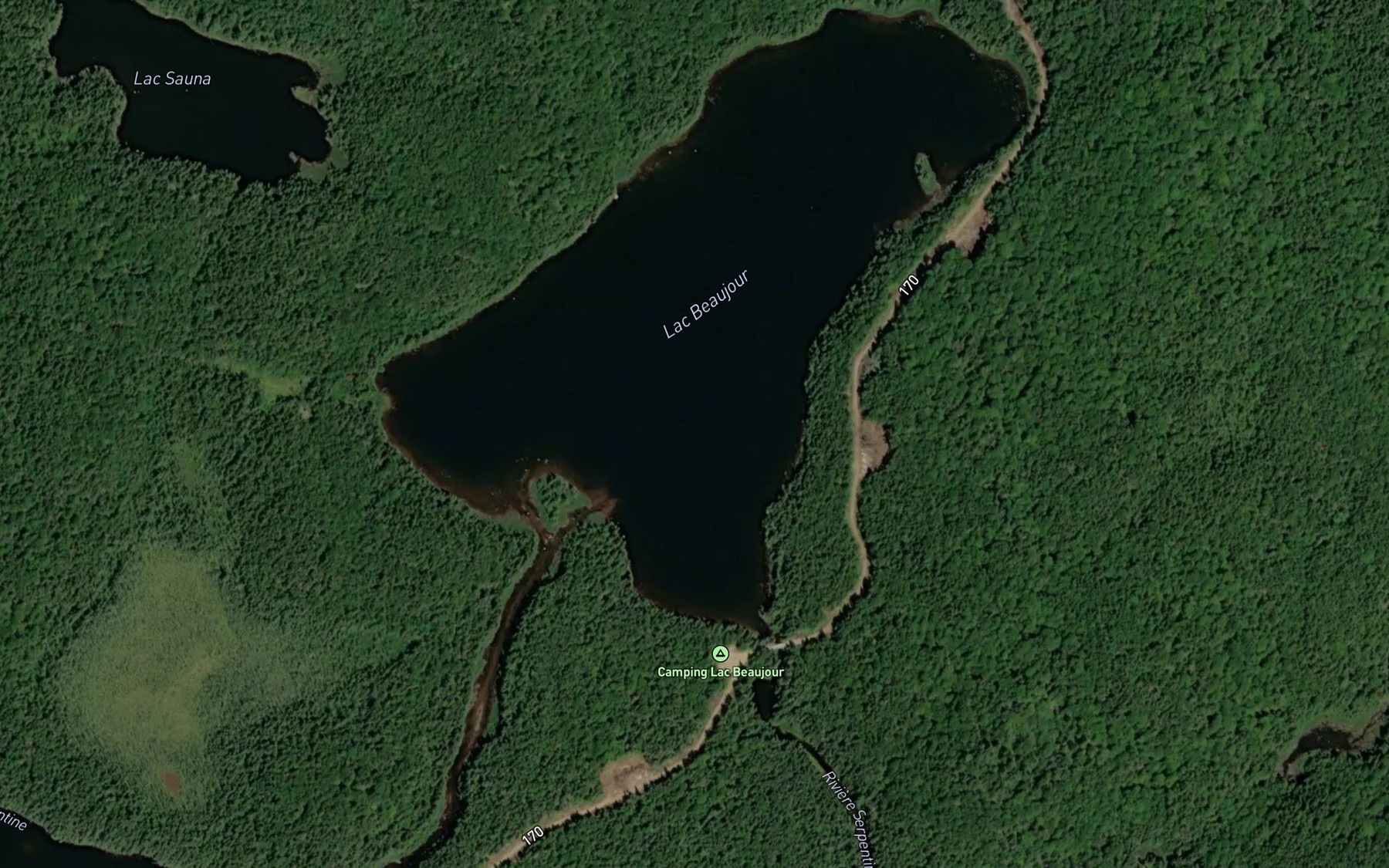 Satellite map of the Lac Beaujour