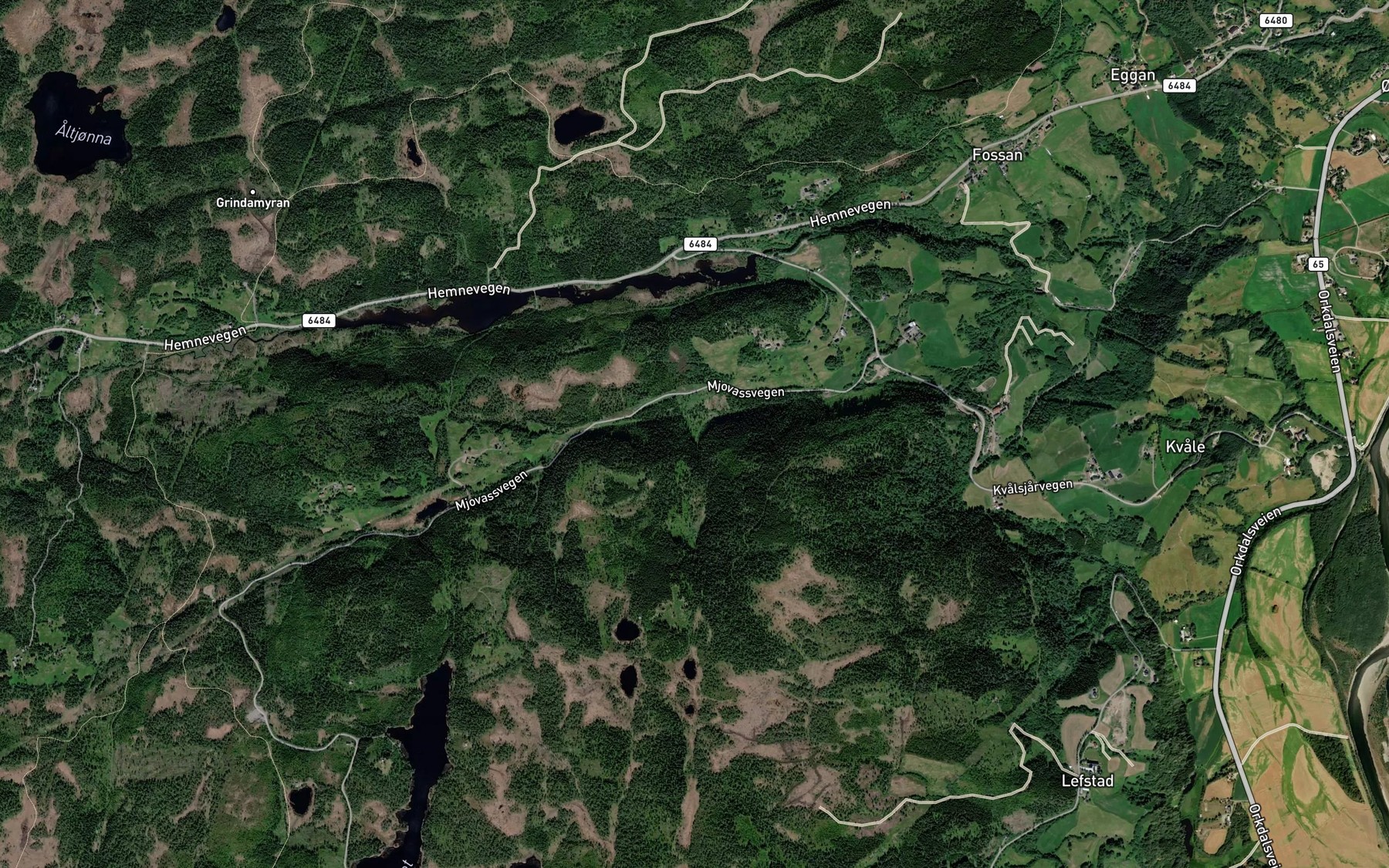 Satellite map of the Saeterlibekken