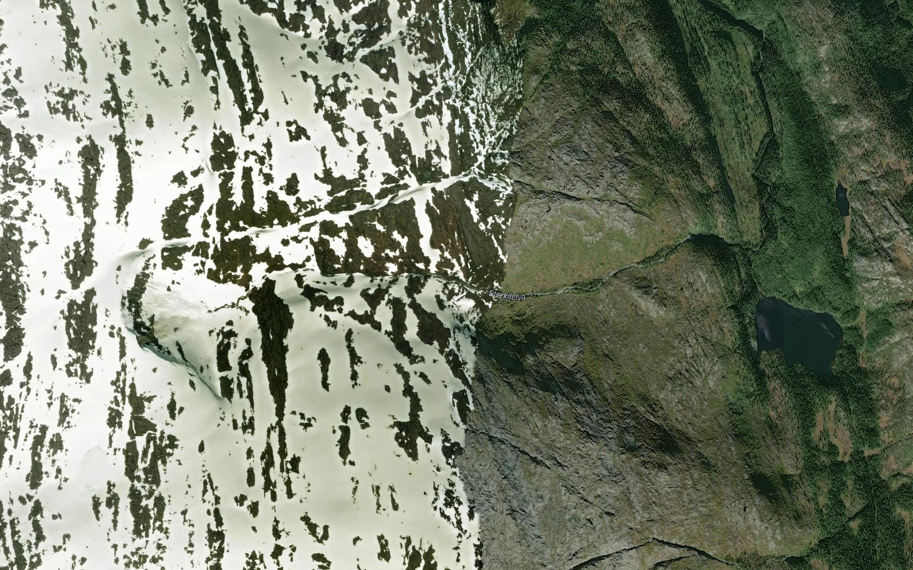 Satellite map of the Storkilelva