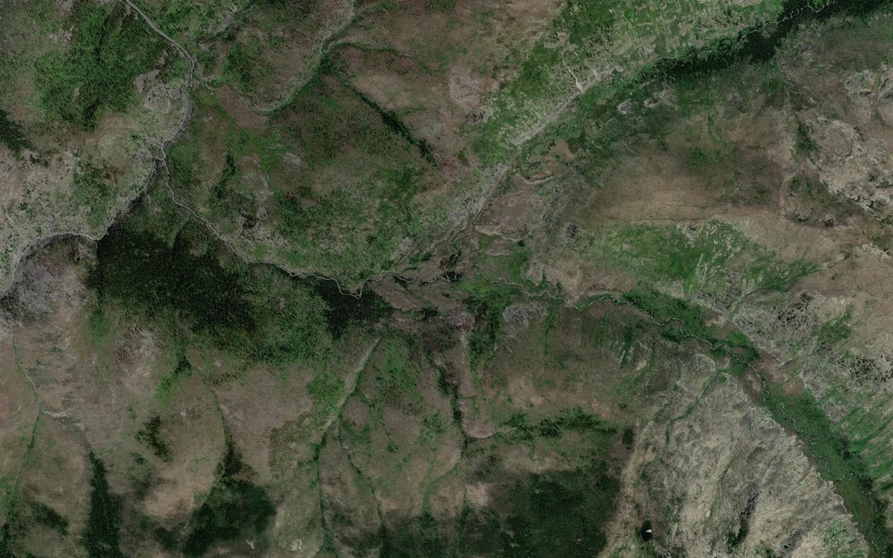 Satellite map of the Big Flat Creek