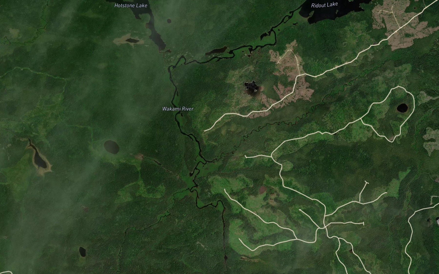 Satellite map of the Sultan Creek