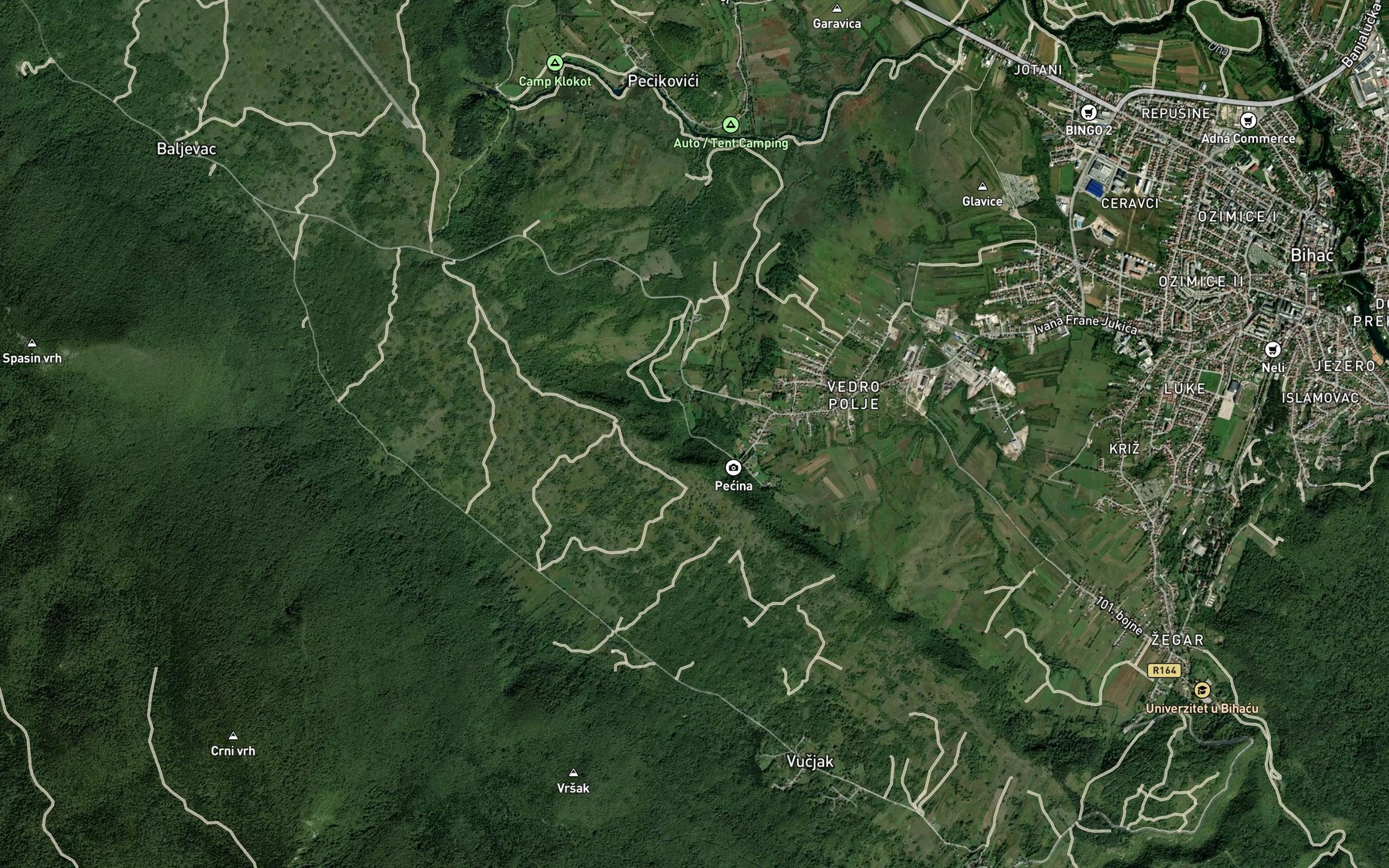 Satellite map of the Ilijica Vrelo