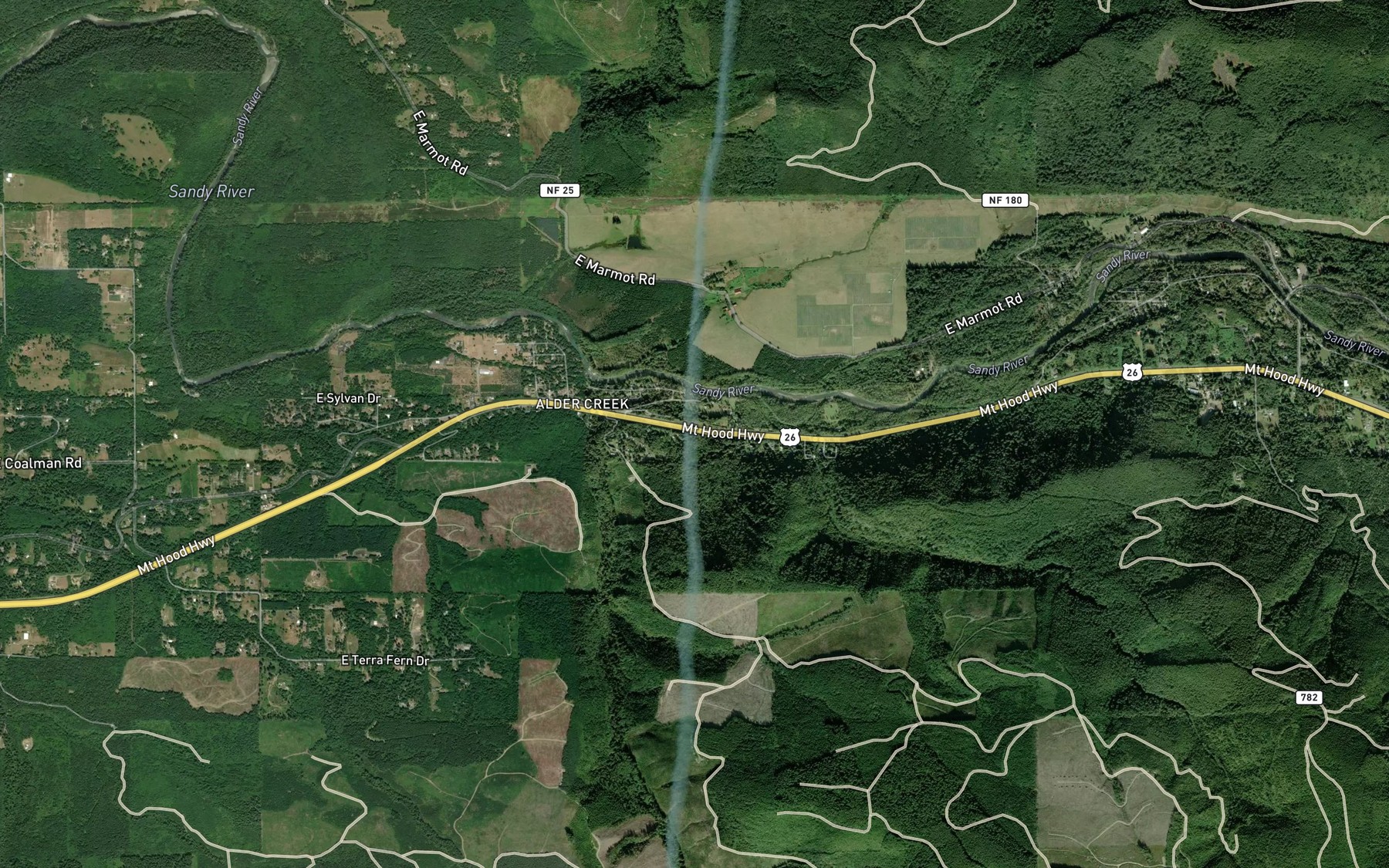 Satellite map of the Spring Creek