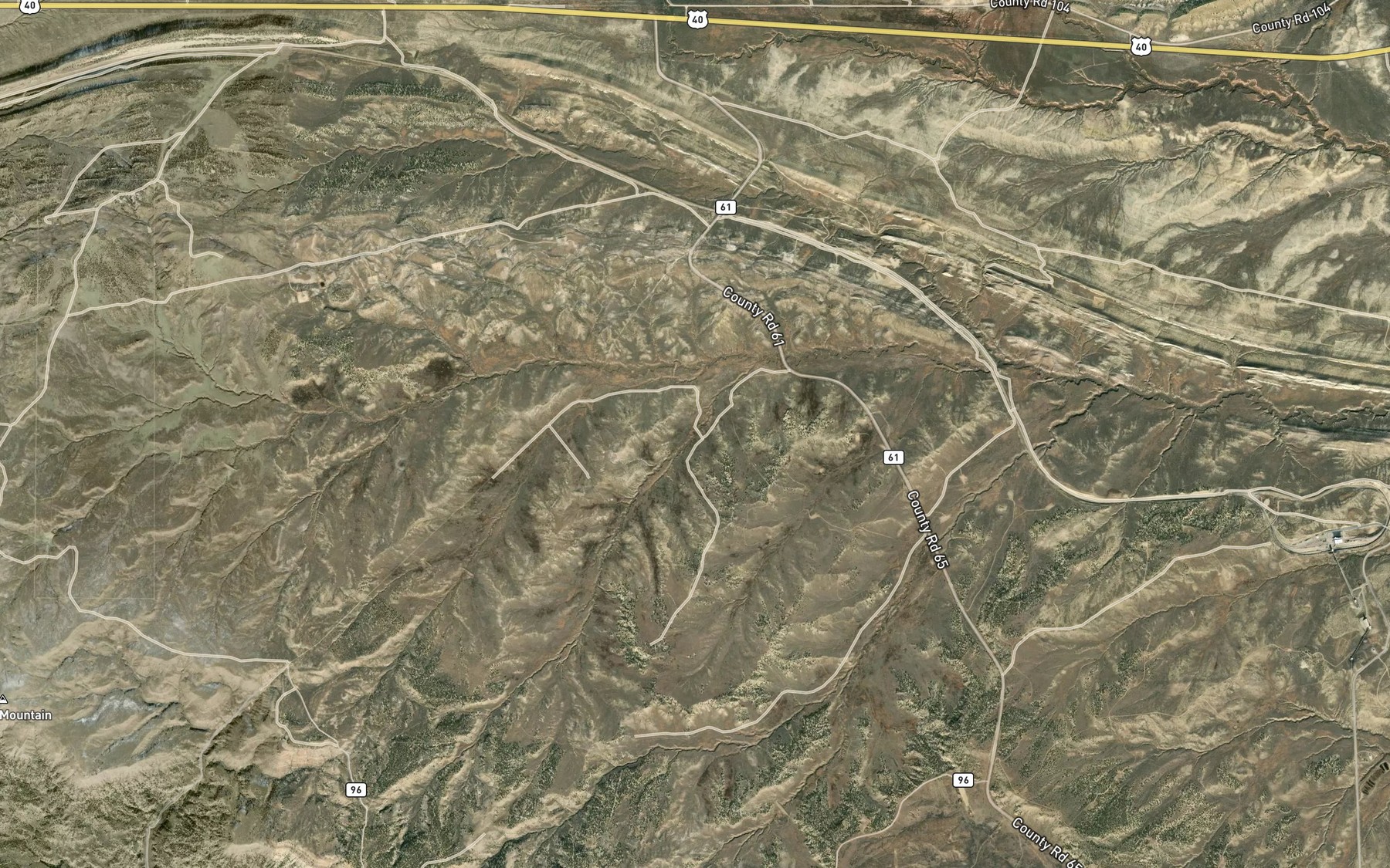 Satellite map of the Red Wash Reservoir Number 1