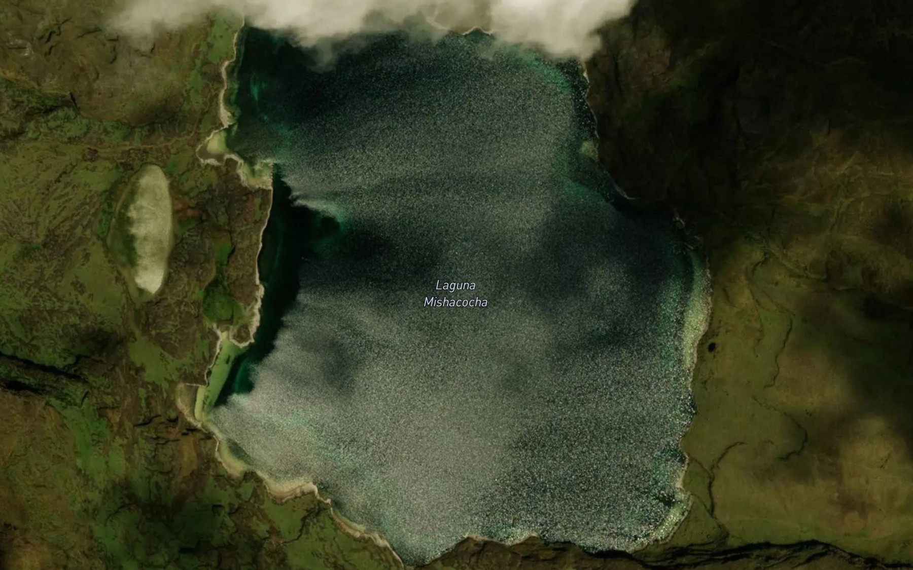 Satellite map of the Laguna Mishacocha
