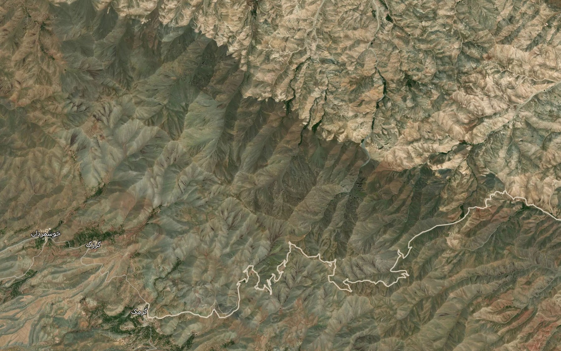 Satellite map of the Cheshmeh-ye Puneh