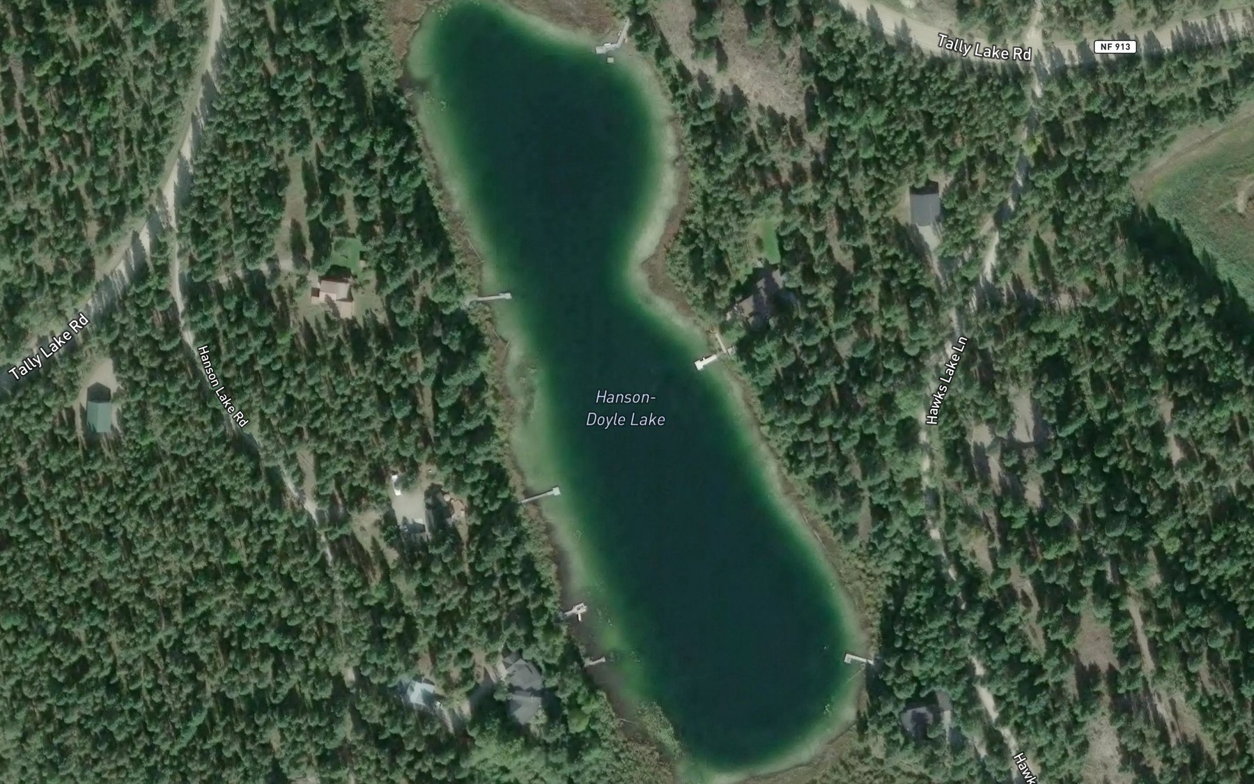 Satellite map of the Hanson-Doyle Lake