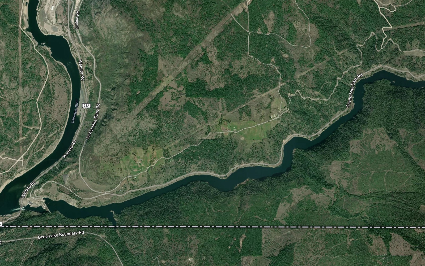 Satellite map of the Lime Creek