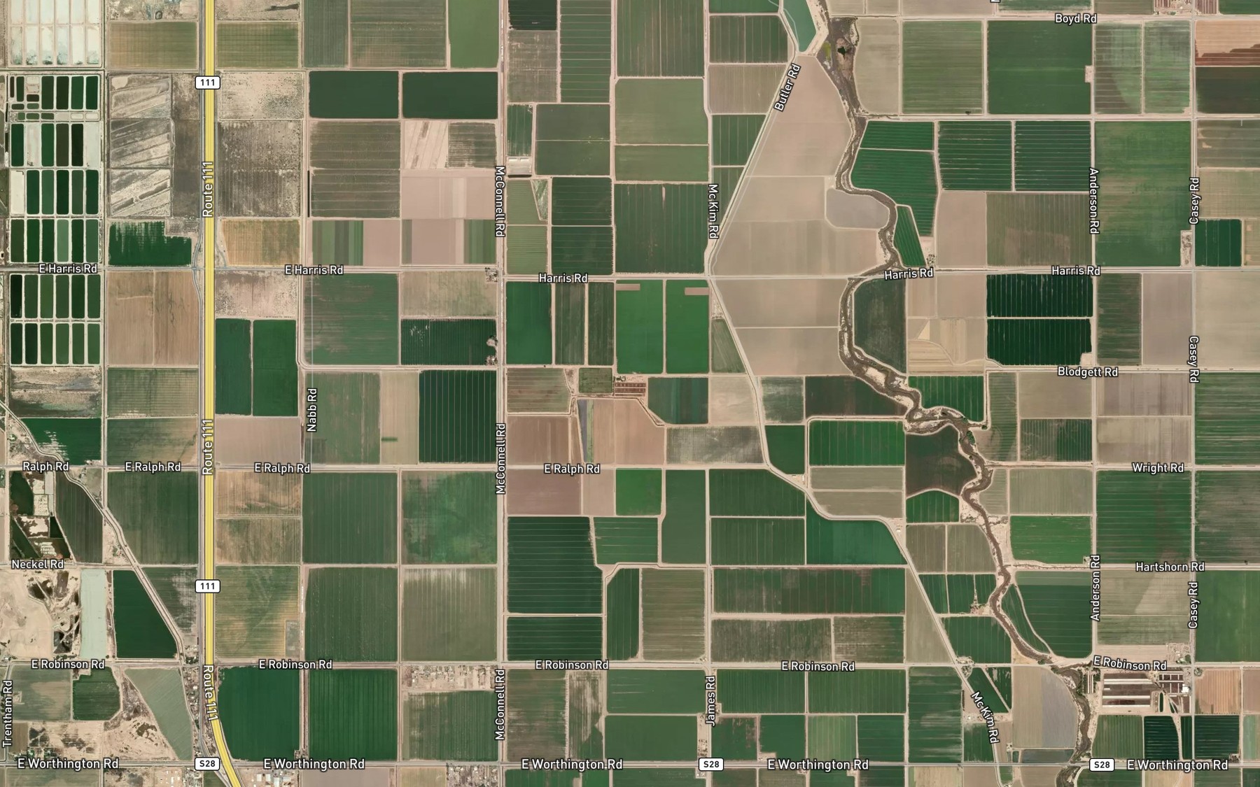 Satellite map of the Mesquite Drain 3