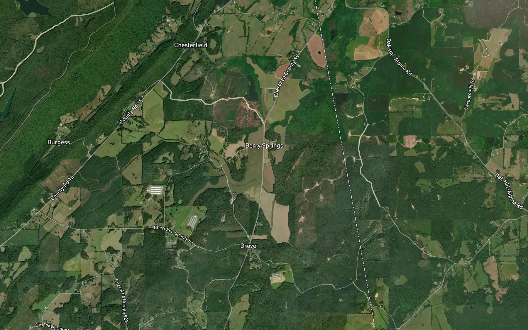 Satellite map of the Berry Spring