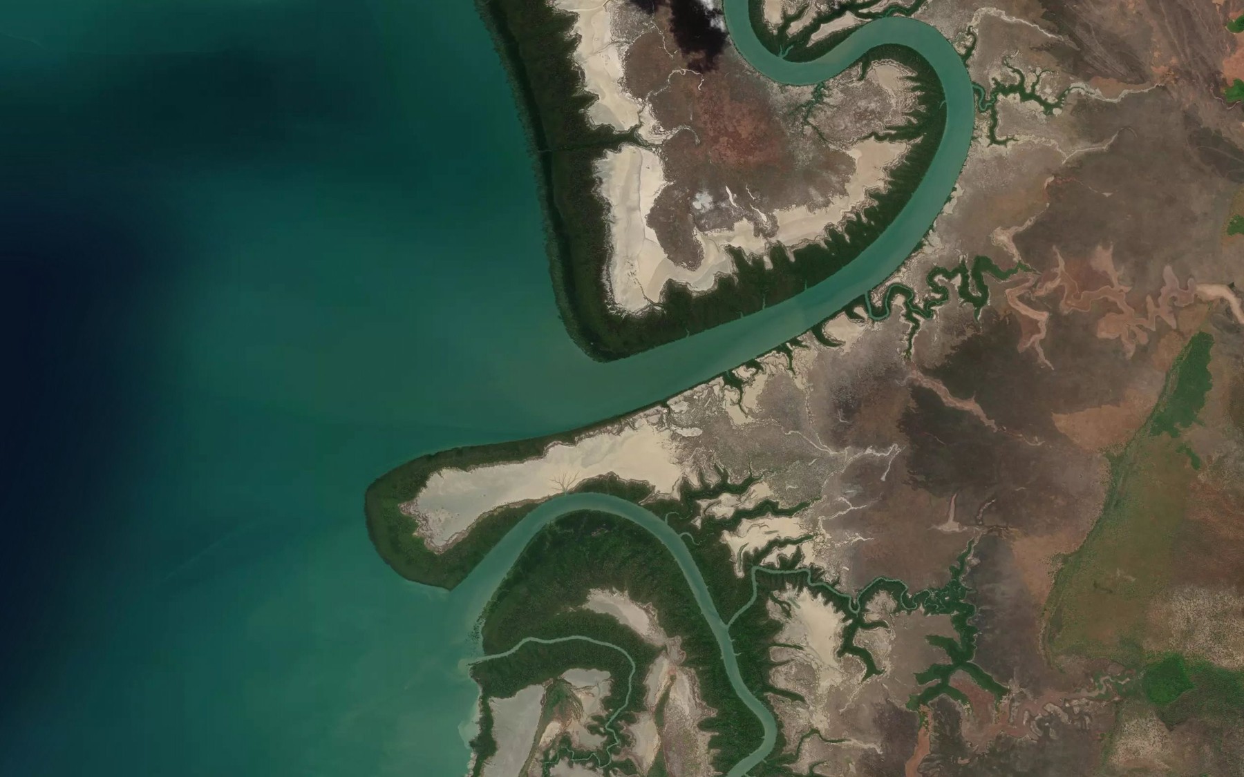 Satellite map of the Peter John River