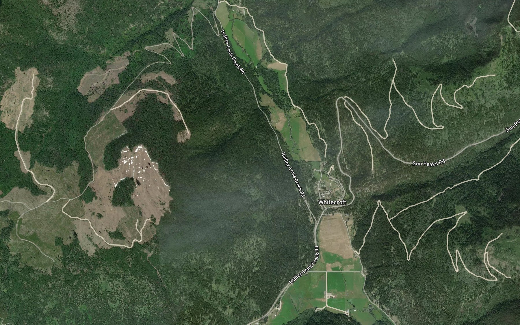 Satellite map of the Henderson Creek