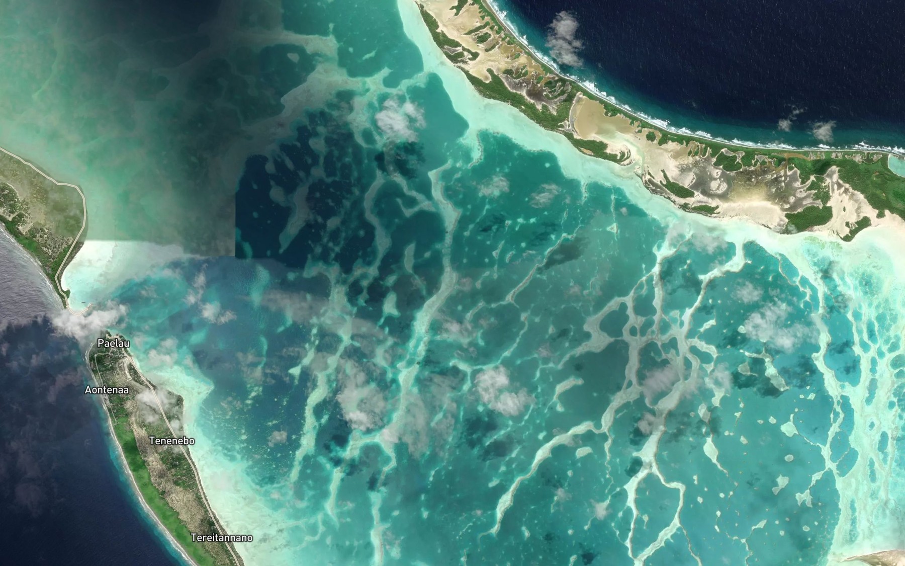Satellite map of the Tabuaeran Lagoon