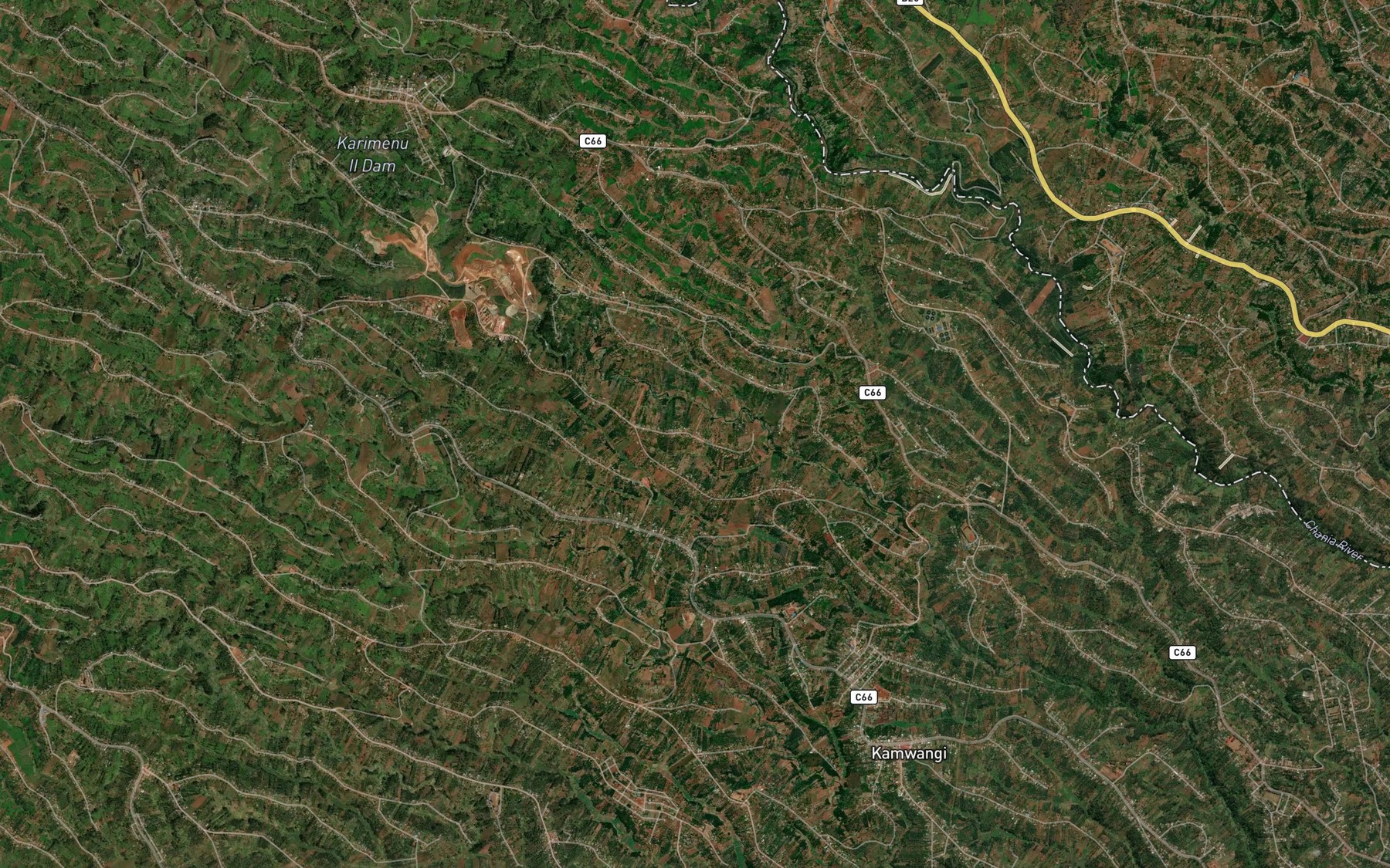 Satellite map of the Kyangunyi