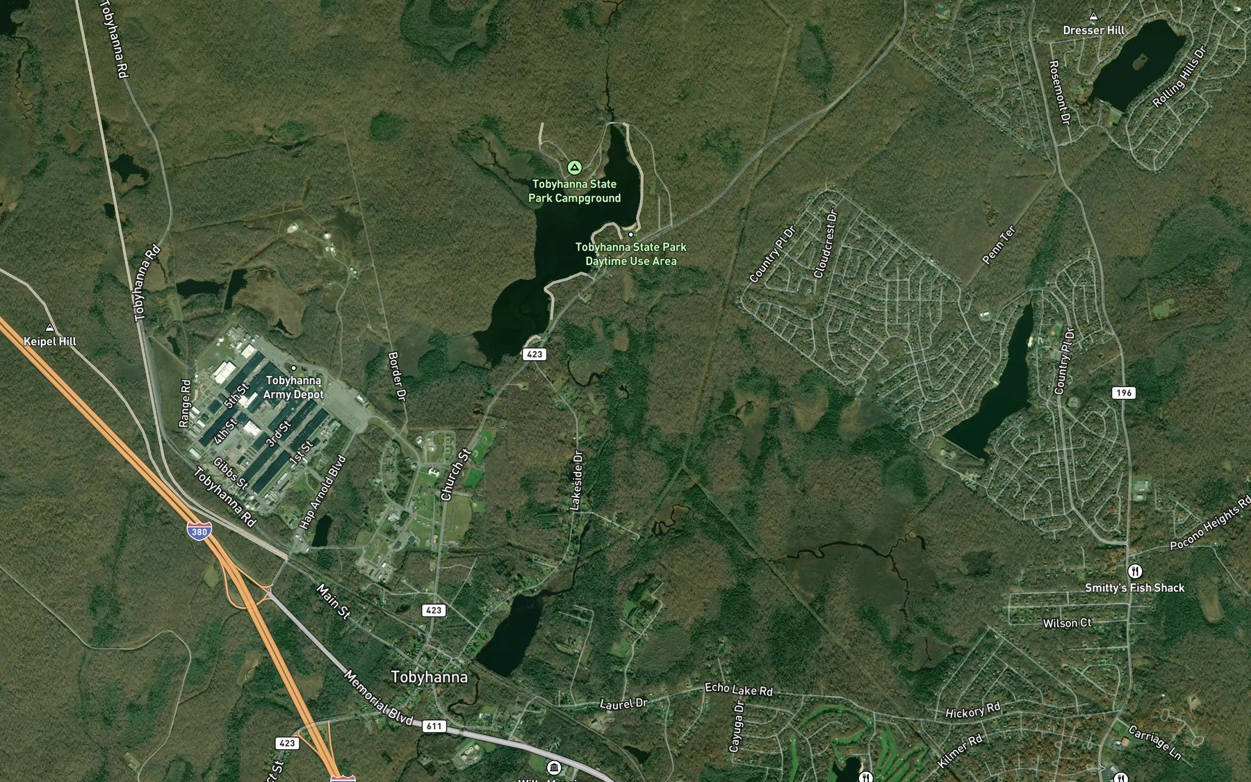 Satellite map of the Singer Run