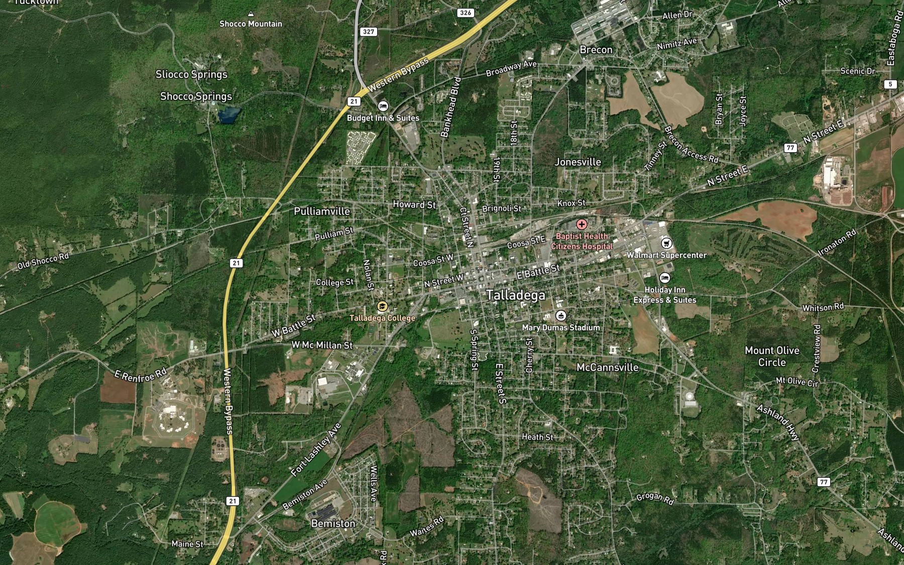 Satellite map of the Big Spring