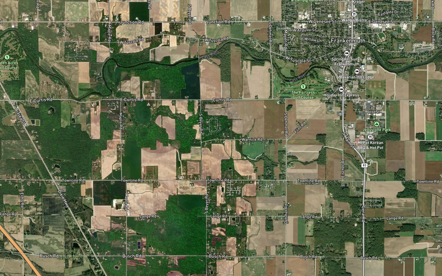 Satellite map of the Zehender Drain