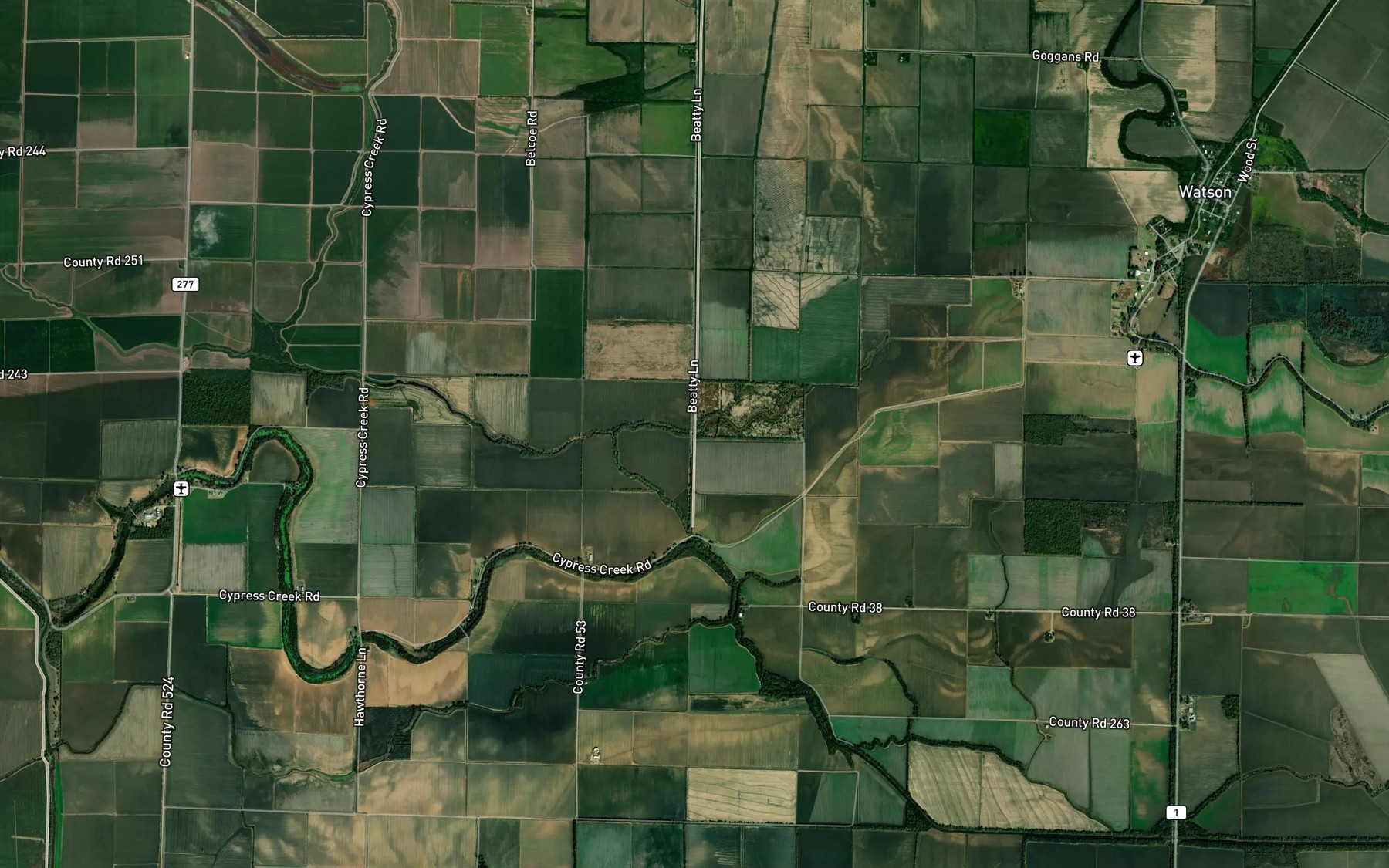 Satellite map of the Willow Slough