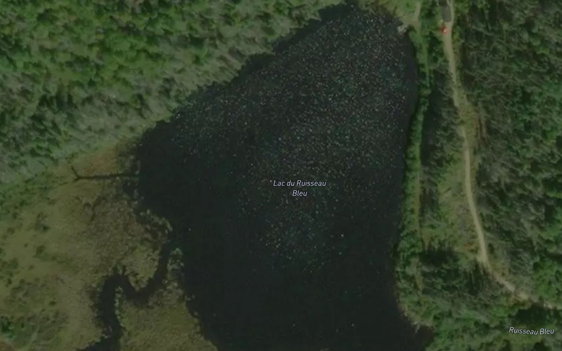 Satellite map of the Lac du Ruisseau Bleu
