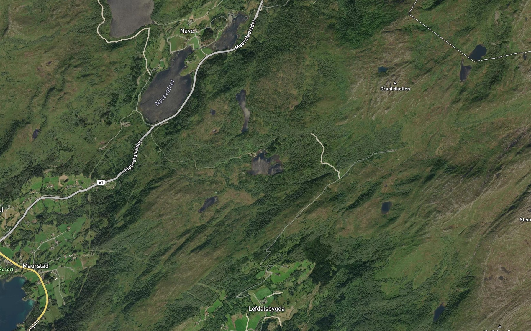 Satellite map of the Lefdalsvatnet
