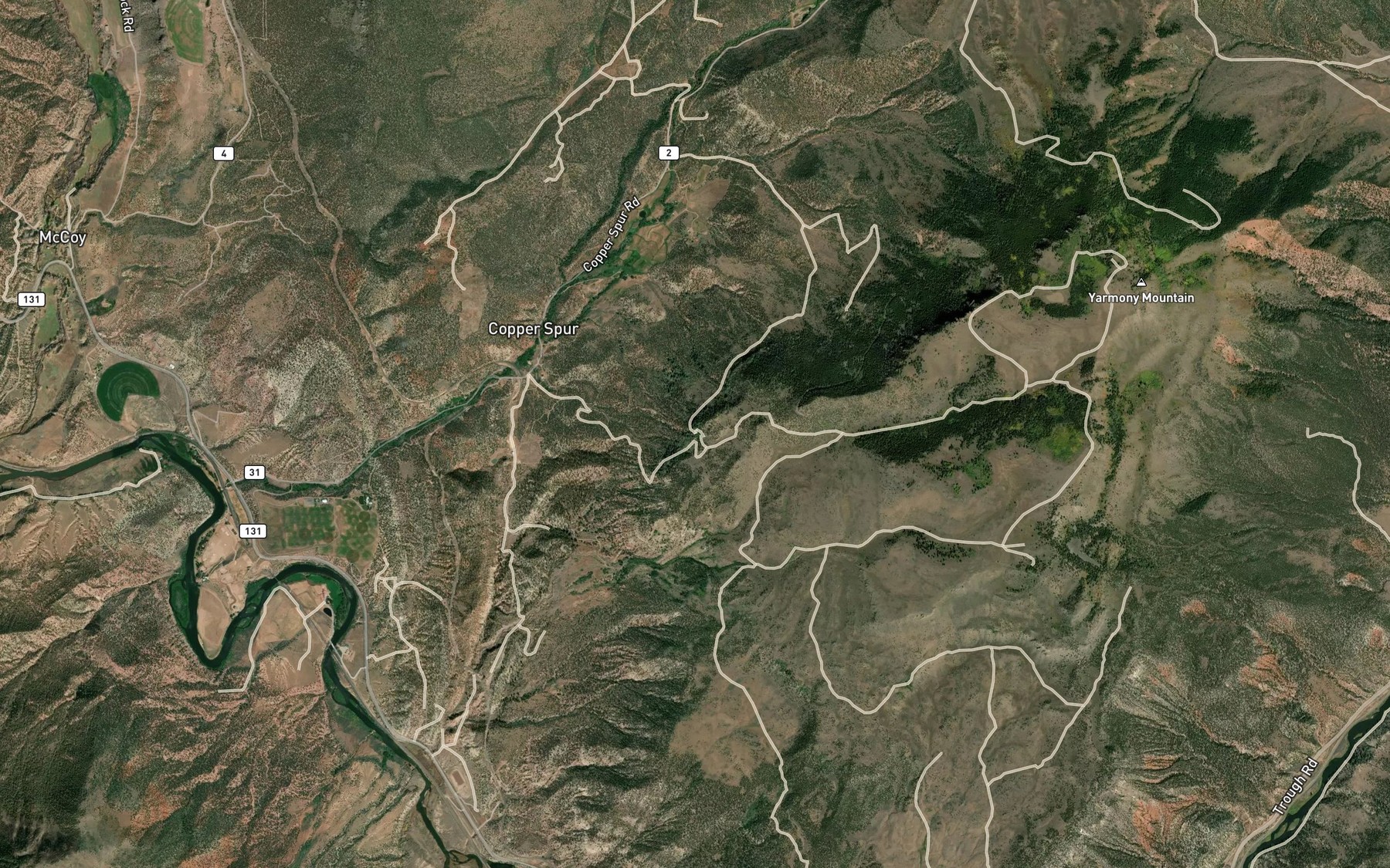 Satellite map of the Split Trough Spring