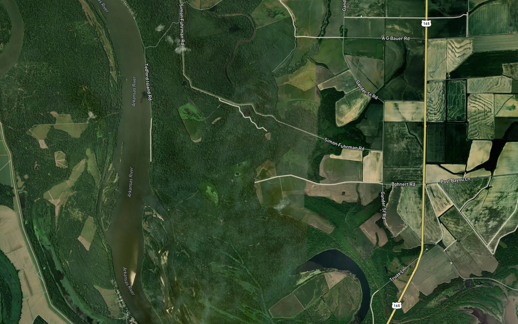 Satellite map of the Boggins Branch