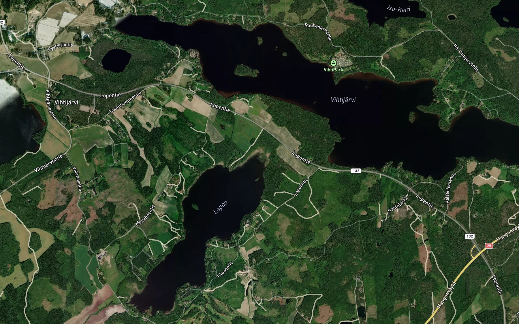 Satellite map of the Sorvarinlahti