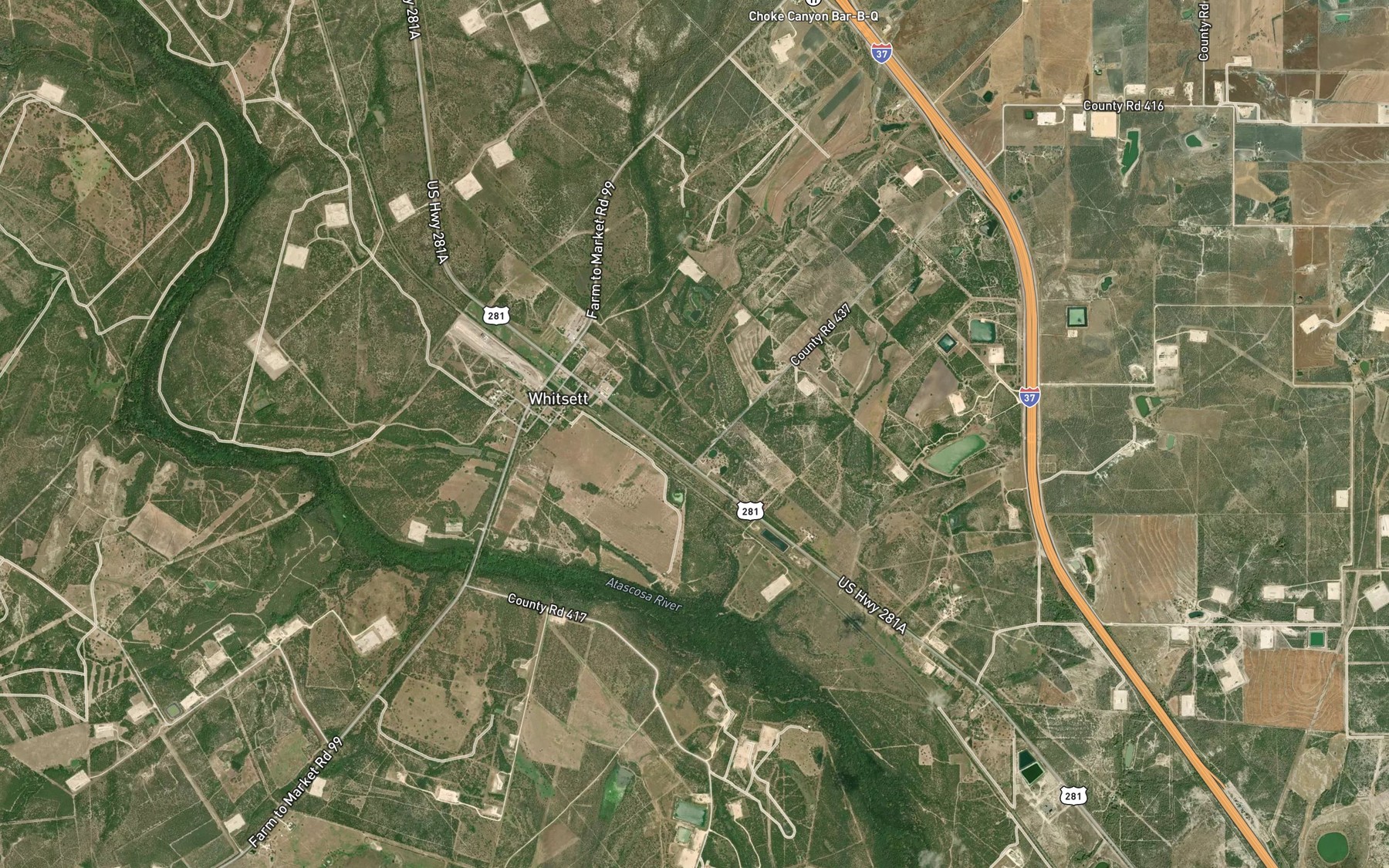 Satellite map of the Salt Branch