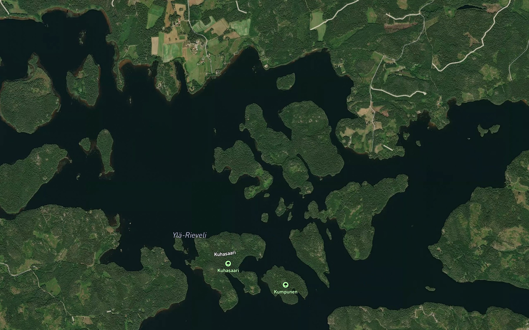 Satellite map of the Kuusinensalmi