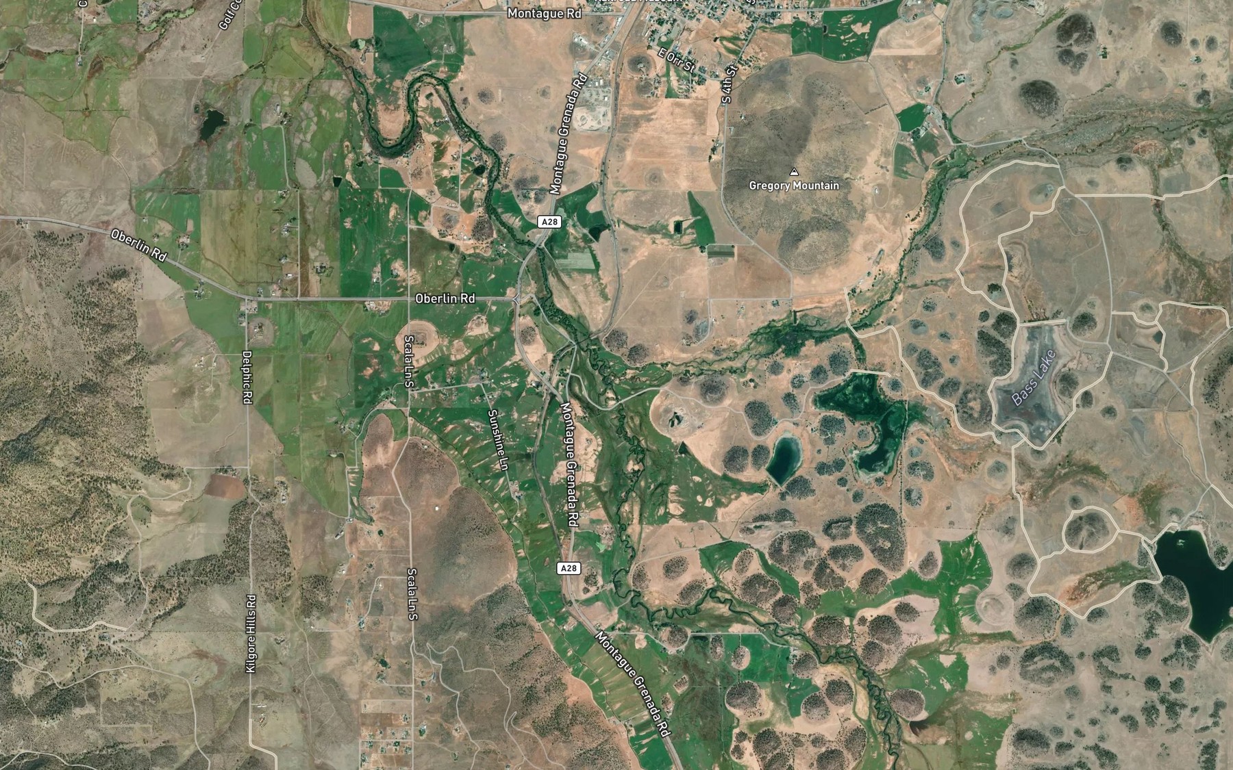 Satellite map of the Little Shasta River