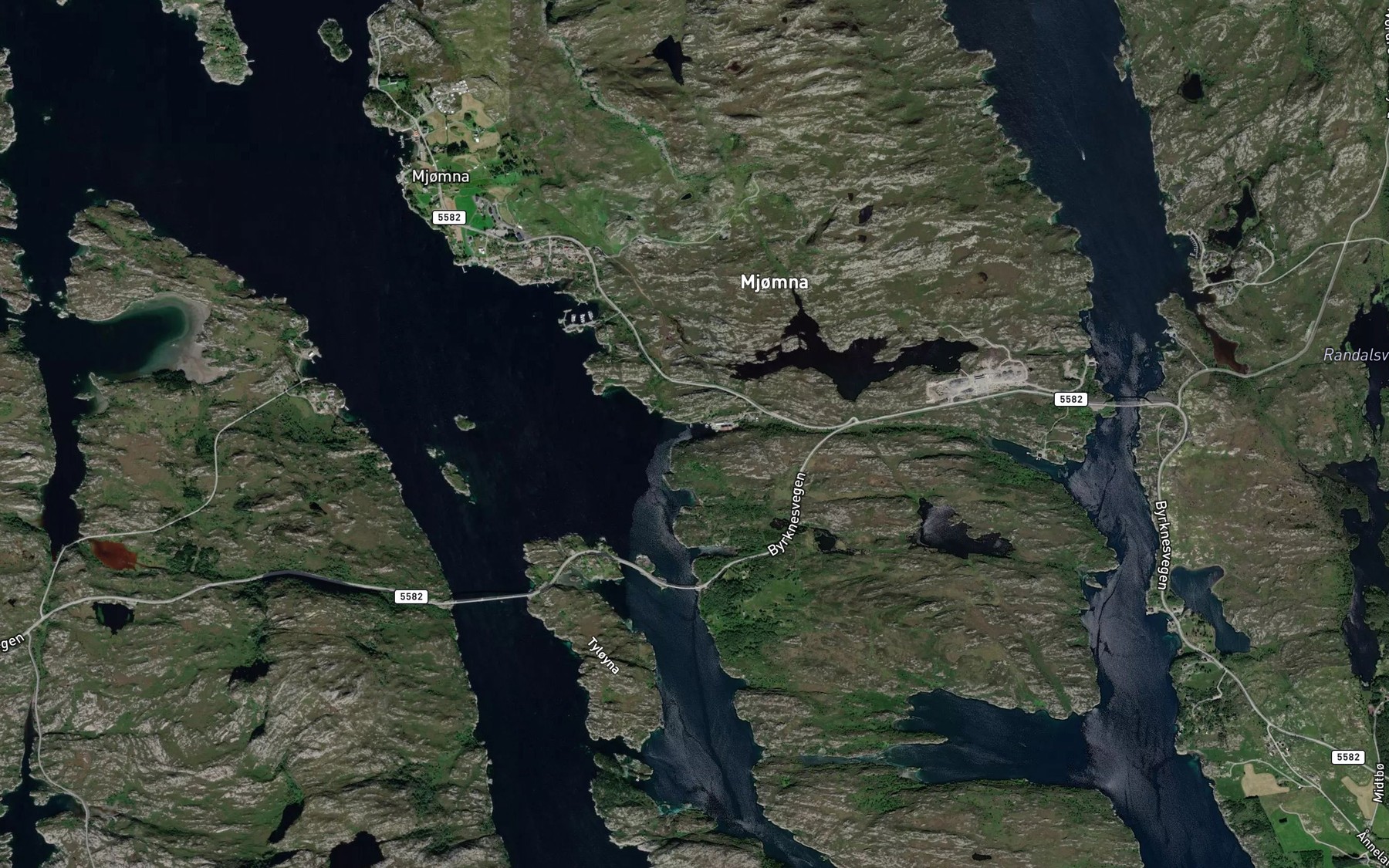 Satellite map of the Kvernevagen