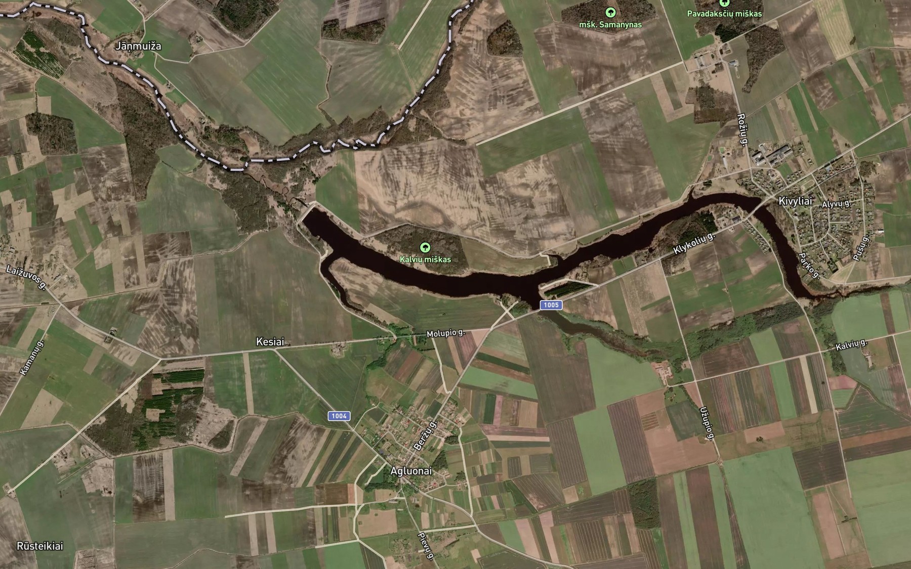 Satellite map of the Kivyliu Tvenkinys