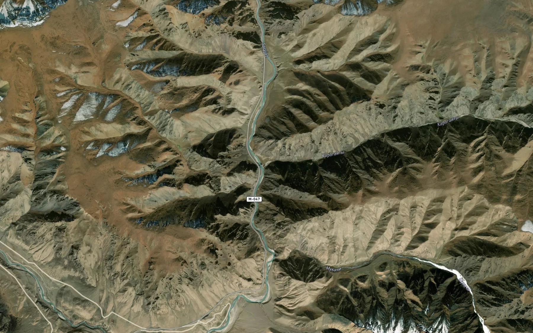 Satellite map of the Karagayte